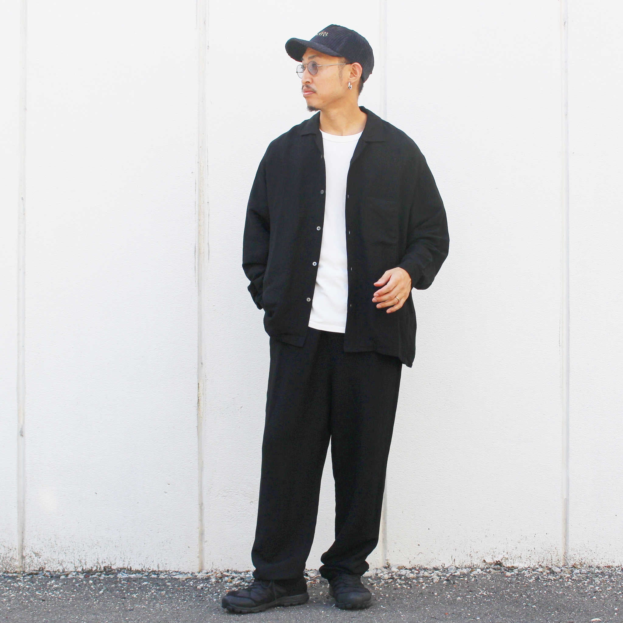 LAMOND ラモンド / SEMI WIDE LINEN EASY TROUSERS セミワイドリネンイージートラウザーズ (BLACK ブラック)