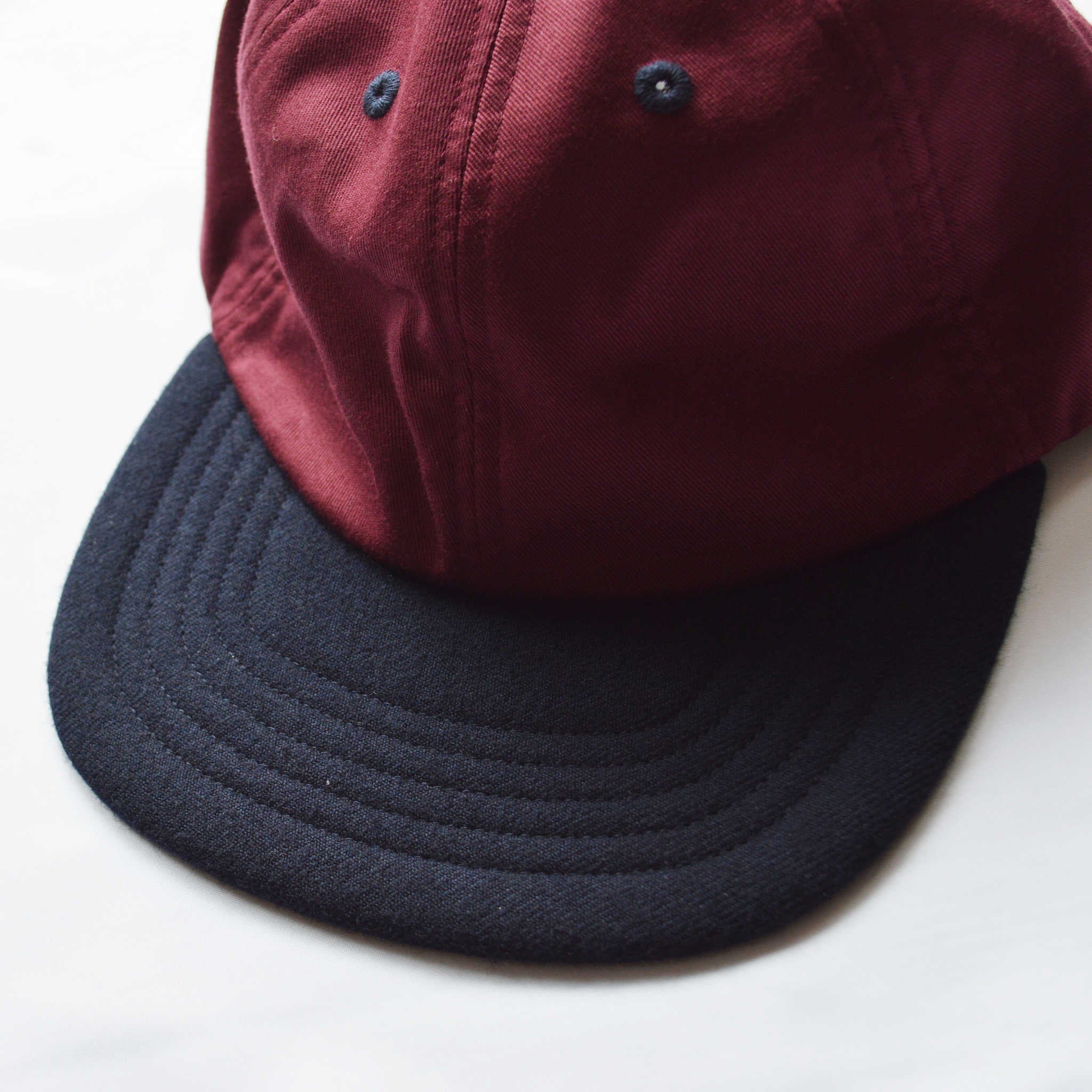 morno モーノ / COTTON WOOL CONBI CAP コットンウールコンビキャップ (BORDEAUX ボルドー)
