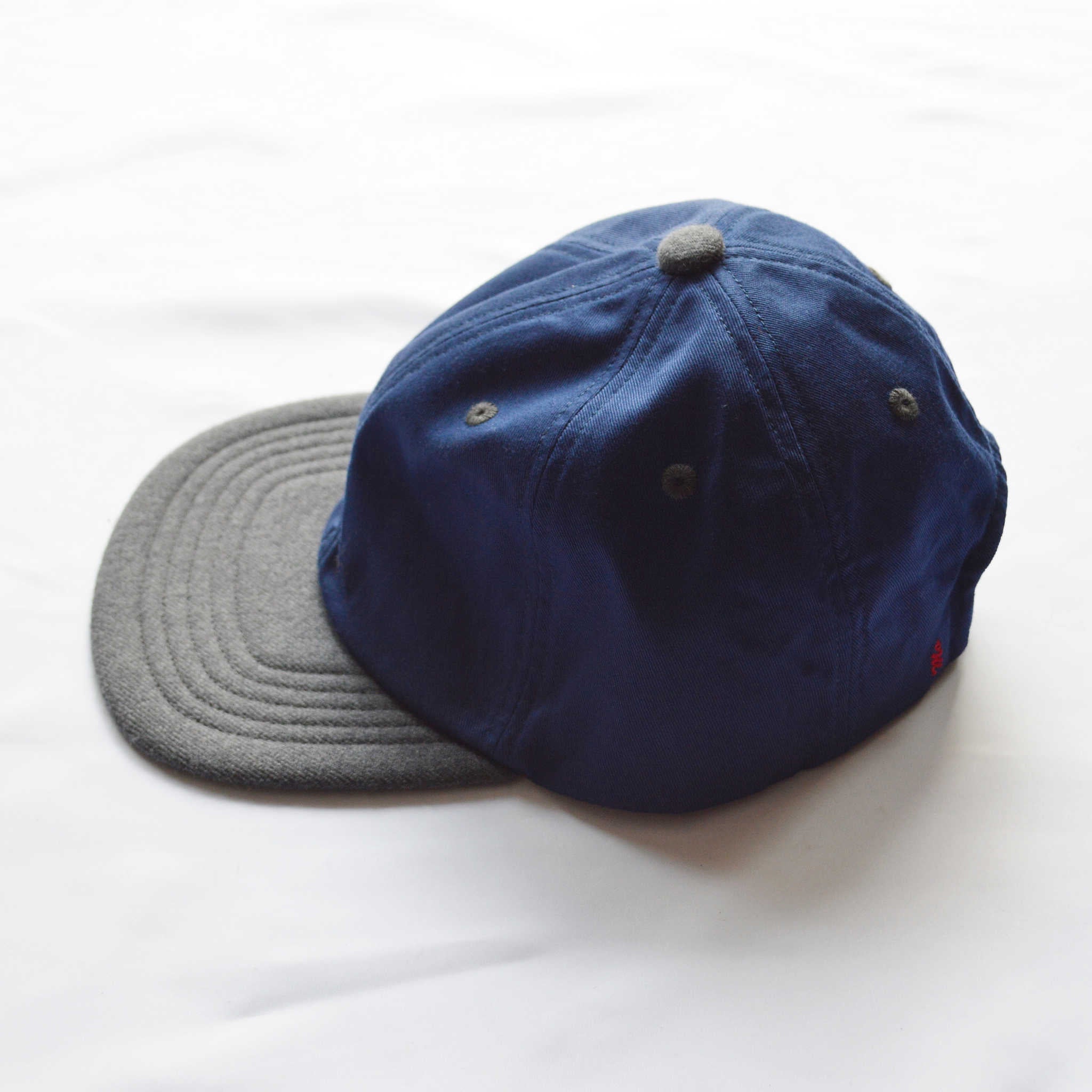 morno モーノ / COTTON WOOL CONBI CAP コットンウールコンビキャップ (NAVY ネイビー)