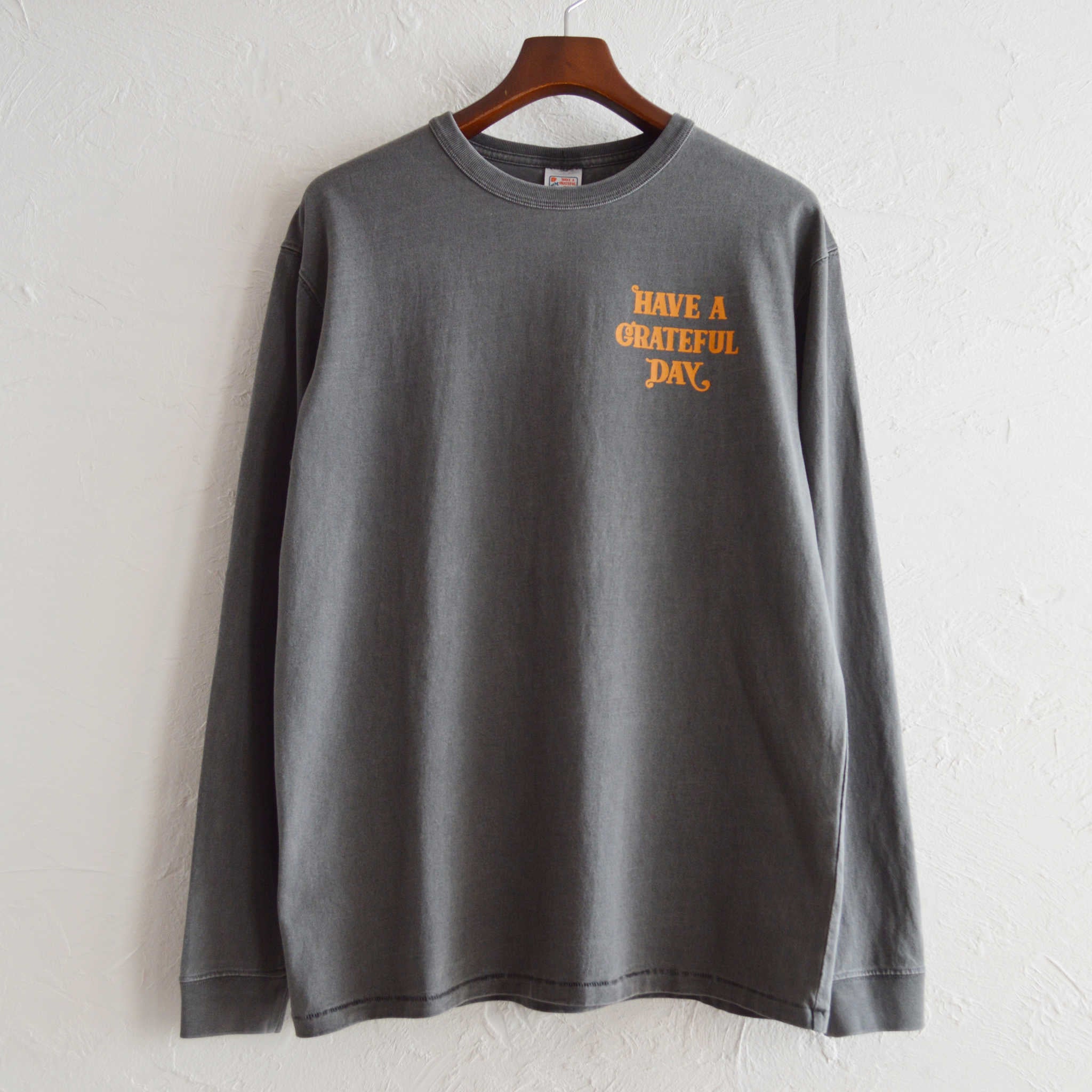 HAVE A GRATEFUL DAY ハブアグレイトフルデイ / L/S T-SHIRT -ROSE ロングスリーブティーシャツローズ (BLACK ブラック)