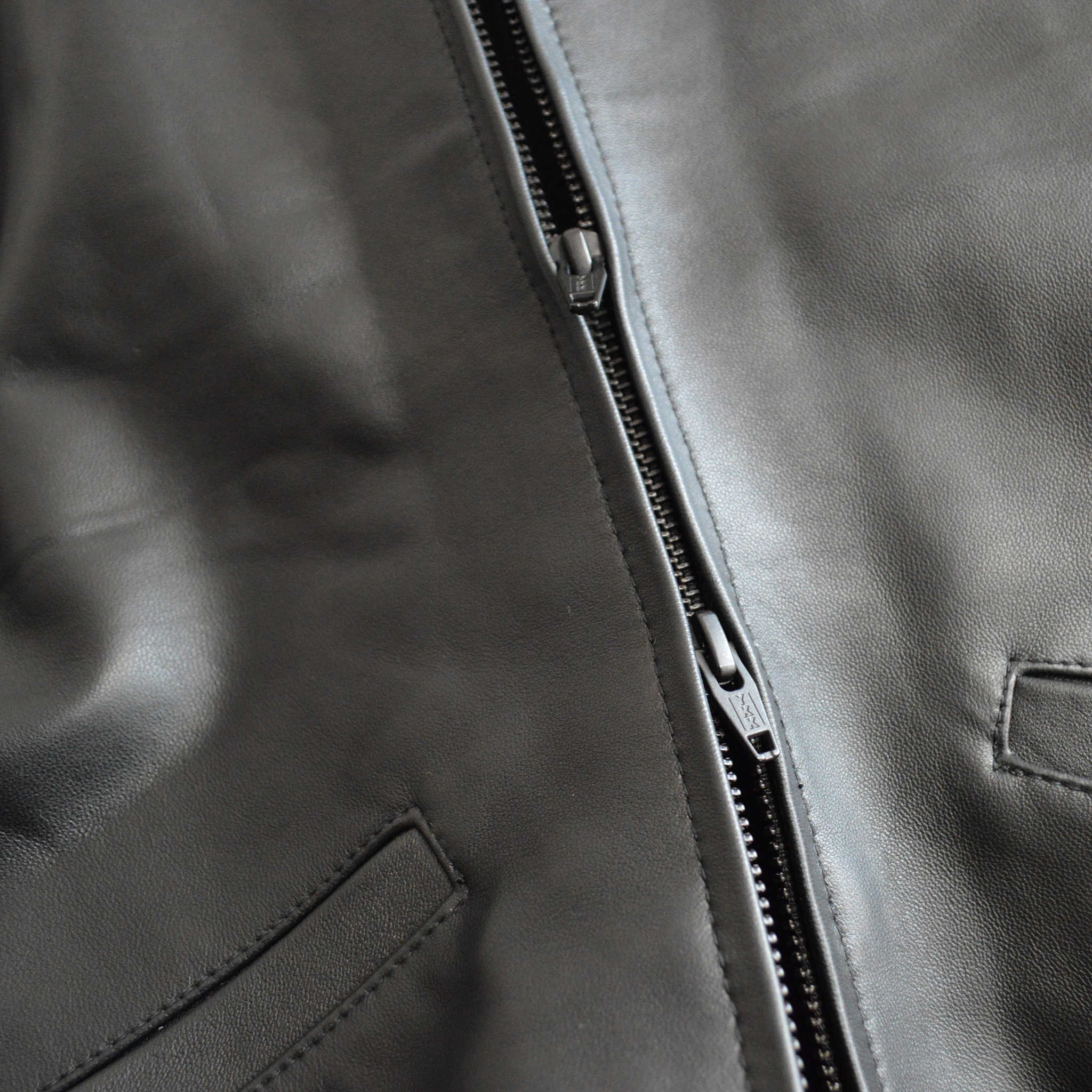 AWESOME LEATHER オーサムレザー / ZIP SHORT JACKET ジップショートジャケット (BLACK ブラック)