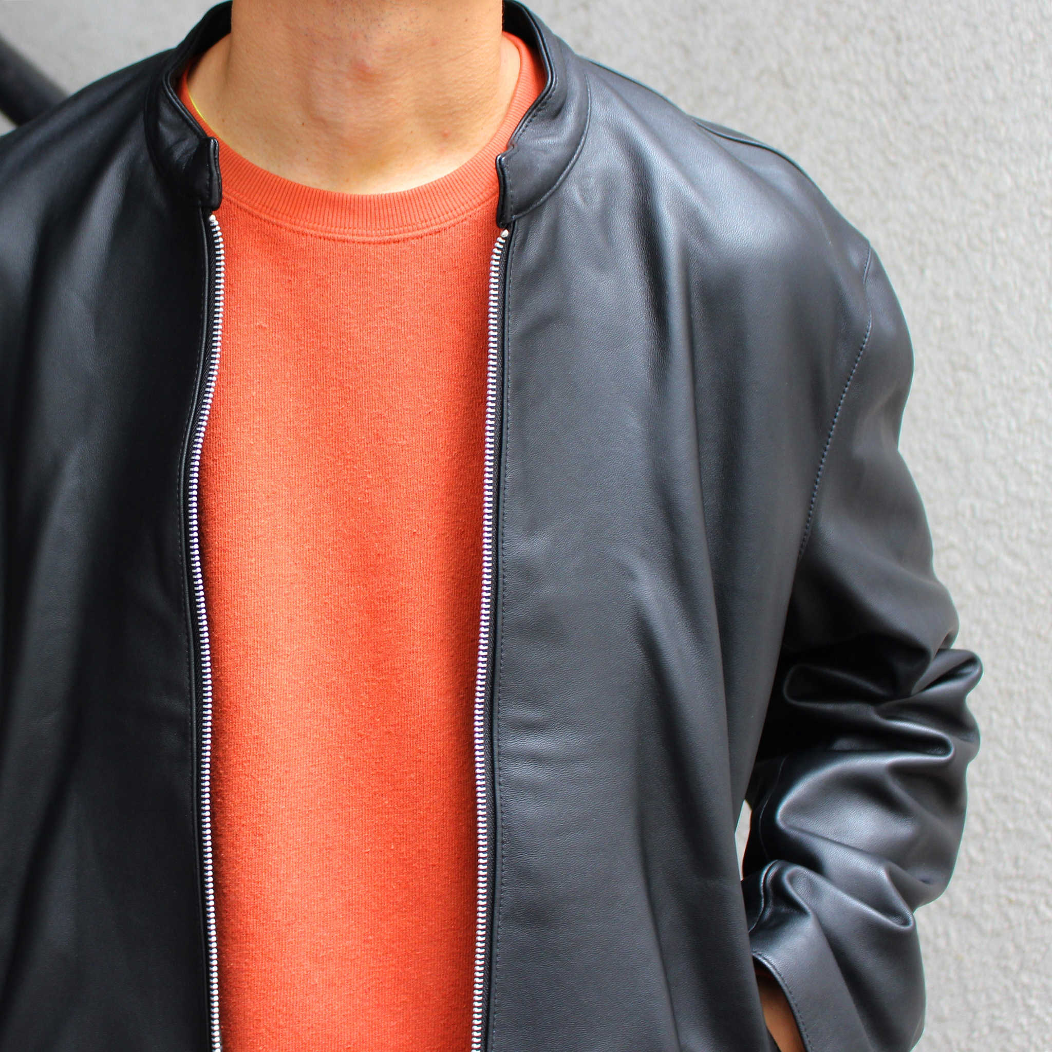 AWESOME LEATHER オーサムレザー / SINGLE RIDERS JACKET シングルライダースジャケット (BLACK ブラック)