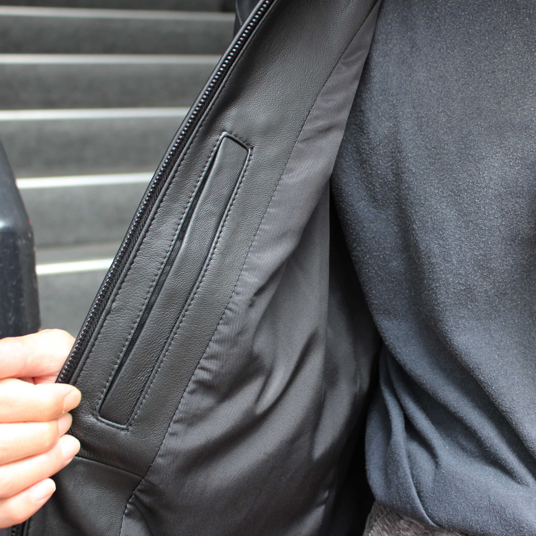 AWESOME LEATHER オーサムレザー / ZIP SHORT JACKET ジップショートジャケット (BLACK ブラック)