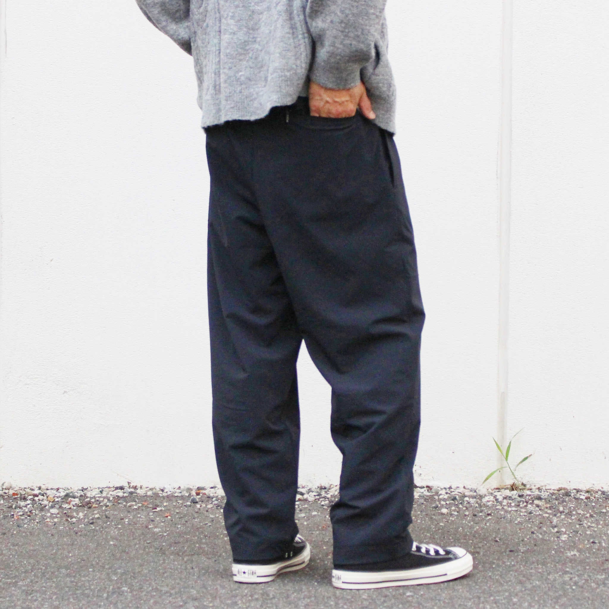 YONCA ヨンカ / COMFORT TECH FLEECE PANTS WIDE カモフォートテックフリースパンツワイド (BLACK ブラック)
