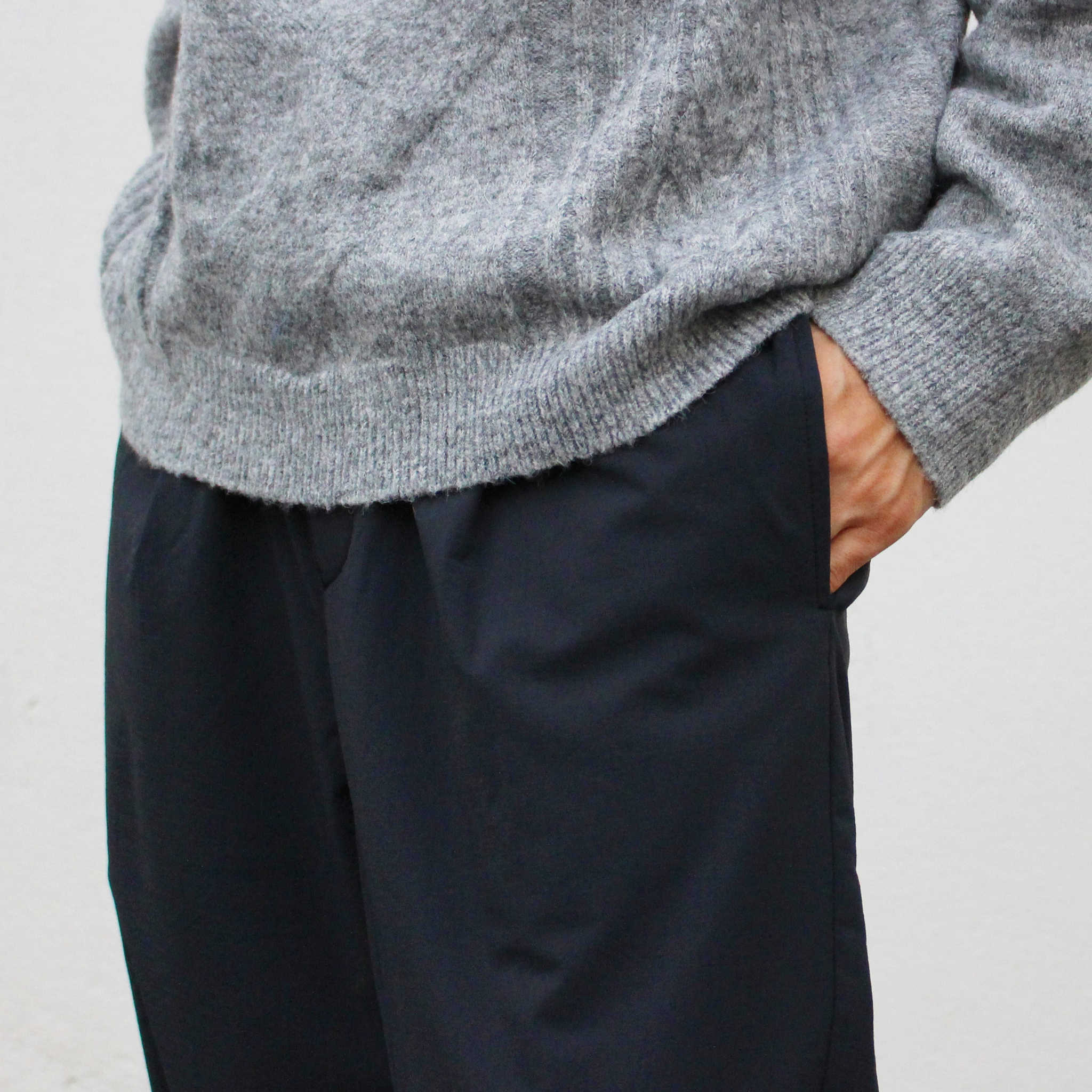 YONCA ヨンカ / COMFORT TECH FLEECE PANTS WIDE カモフォートテックフリースパンツワイド (BLACK ブラック)