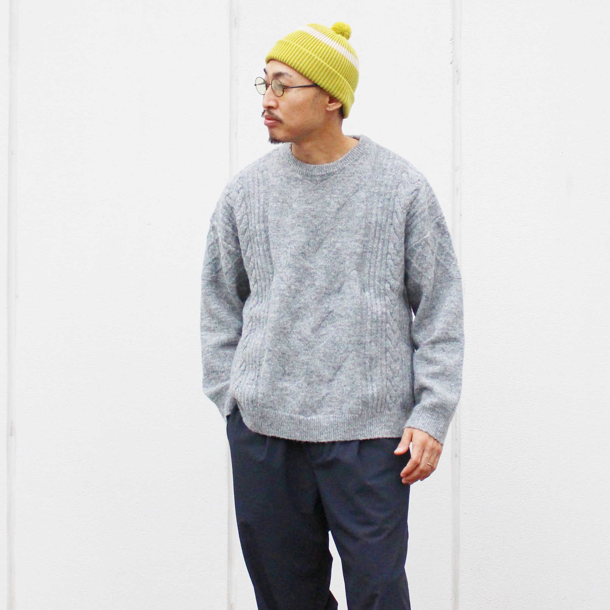 modemdesign モデムデザイン / SPONDISH MIXYARN KNIT スポンディシュミックスヤーンニット (GRAY グレー)
