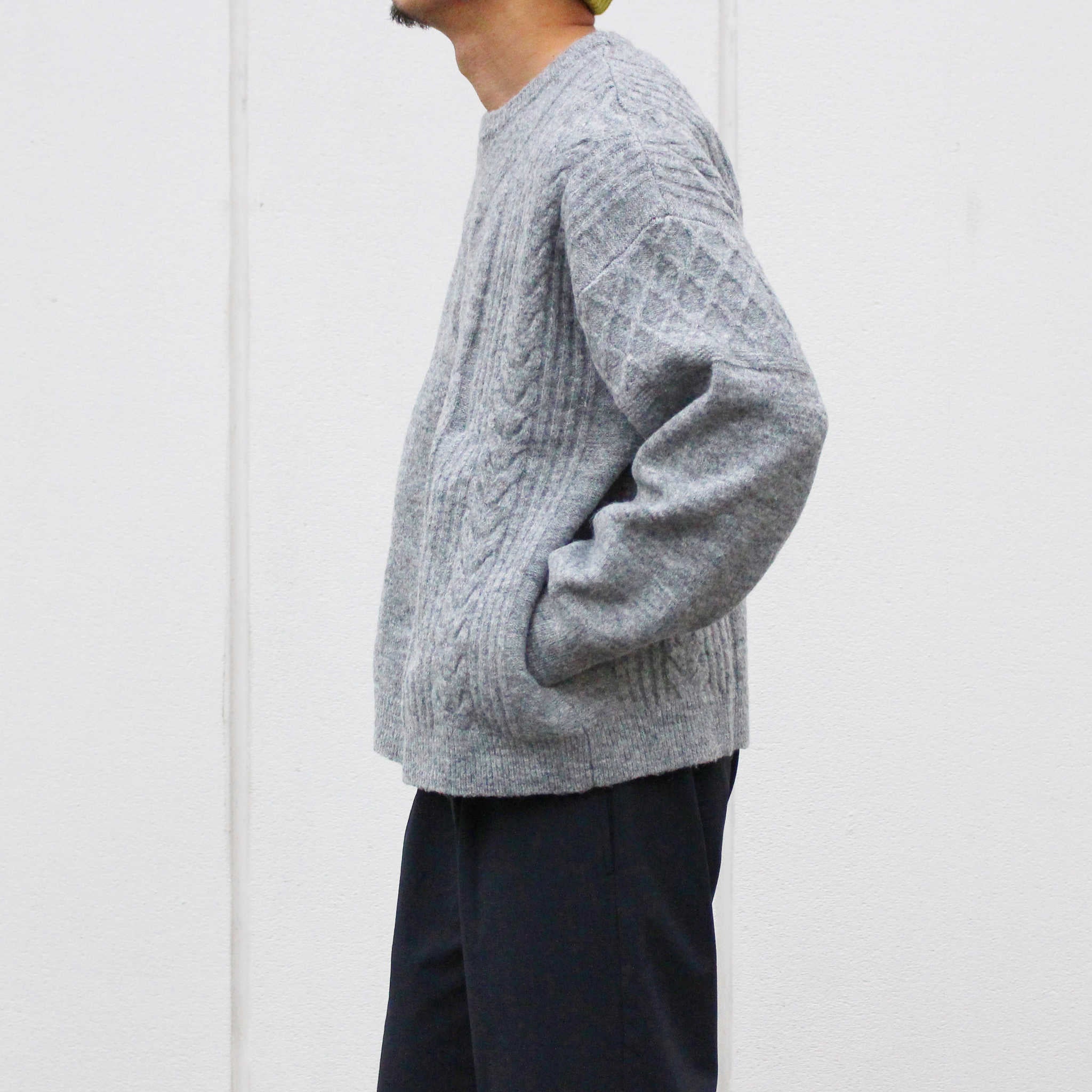 modemdesign モデムデザイン / SPONDISH MIXYARN KNIT スポンディシュミックスヤーンニット (GRAY グレー)