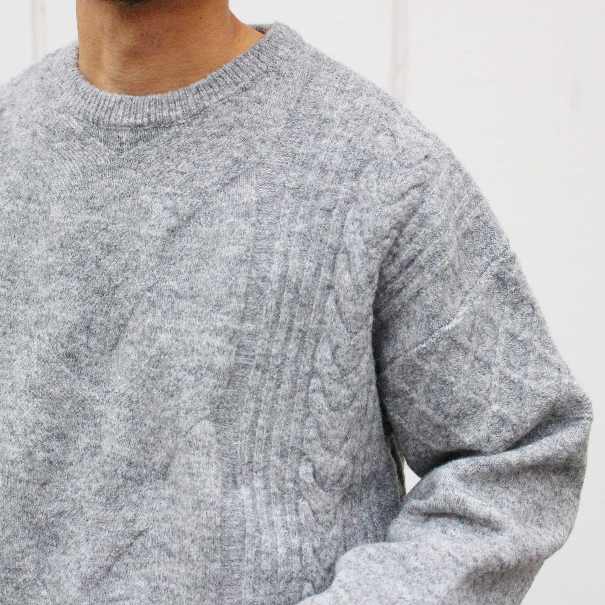 modemdesign モデムデザイン / SPONDISH MIXYARN KNIT スポンディシュミックスヤーンニット (GRAY グレー)