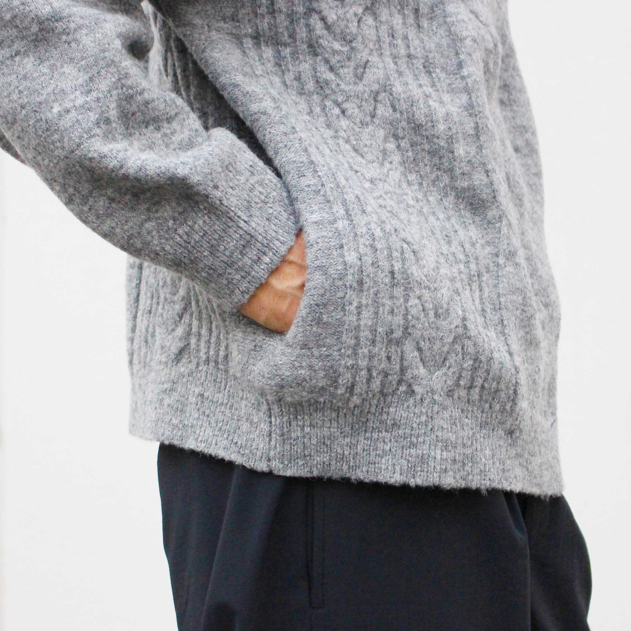 modemdesign モデムデザイン / SPONDISH MIXYARN KNIT スポンディシュミックスヤーンニット (GRAY グレー)