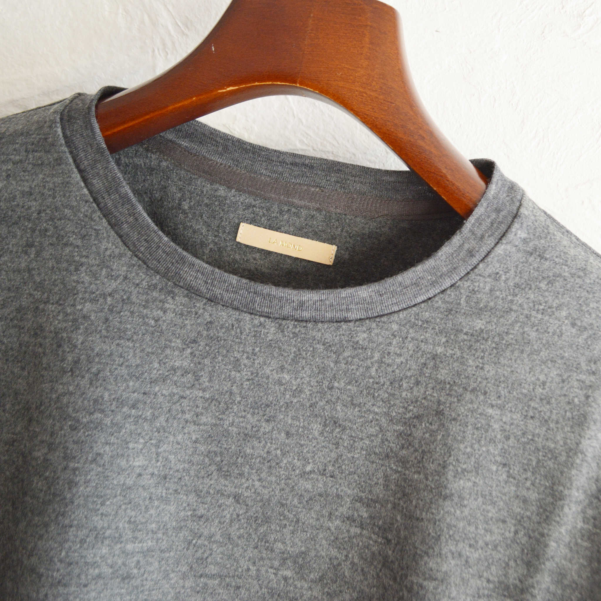 LAMOND ラモンド / LUMINARY MILD WOOL WIDE LONG TEE ルミナリーマイルドウールワイドロングティー (CHARCOAL チャコール)