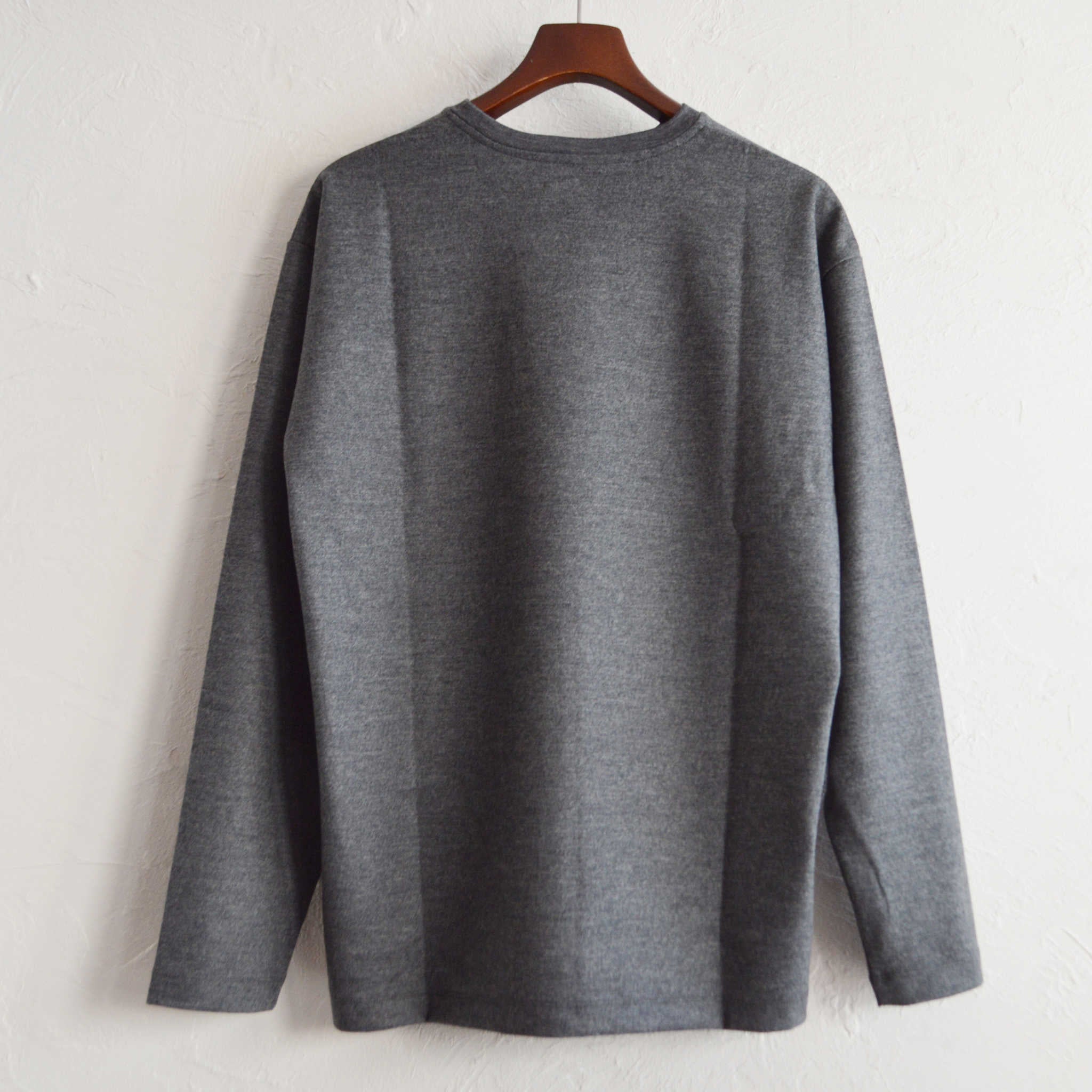 LAMOND ラモンド / LUMINARY MILD WOOL WIDE LONG TEE ルミナリーマイルドウールワイドロングティー (CHARCOAL チャコール)