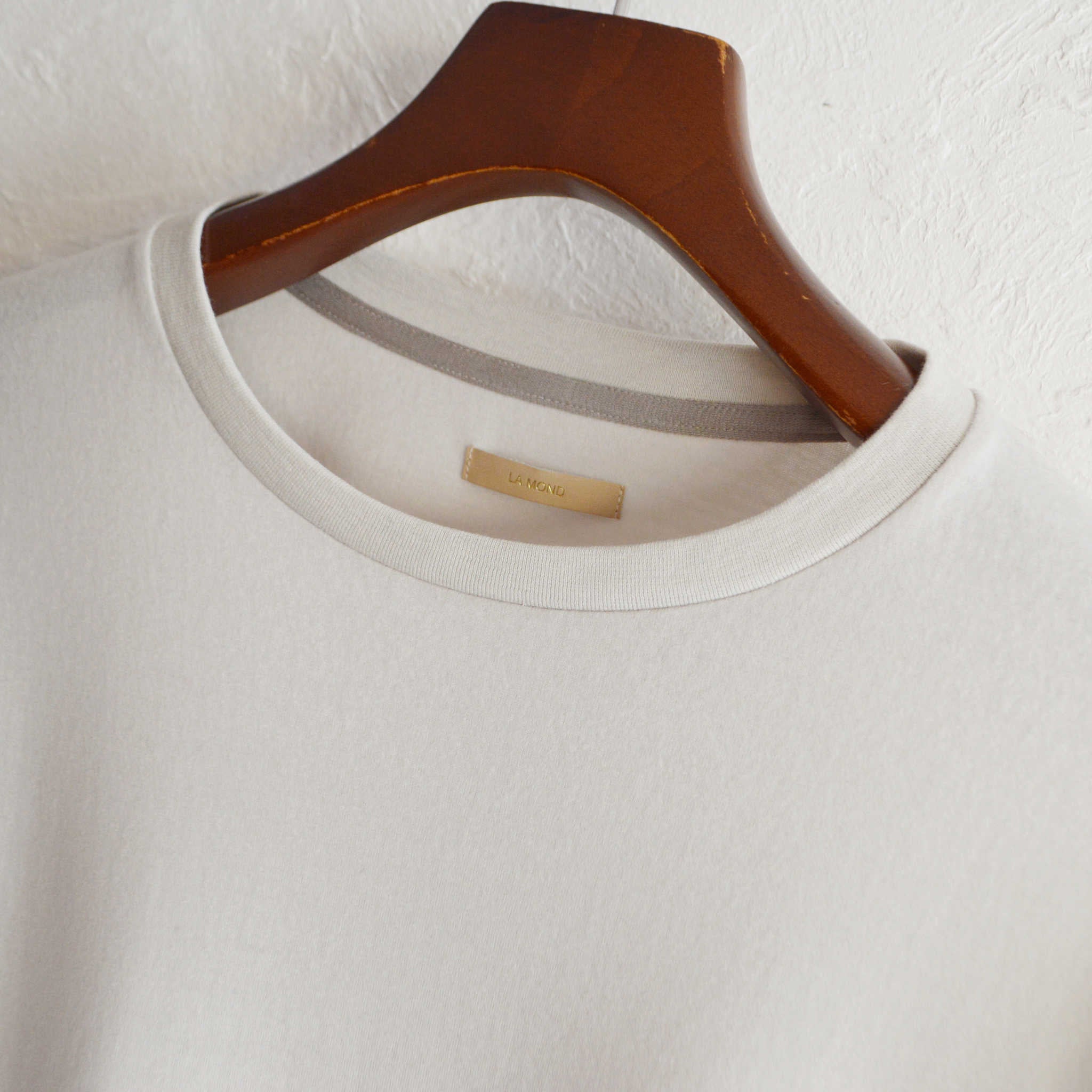 LAMOND ラモンド / LUMINARY MILD WOOL WIDE LONG TEE ルミナリーマイルドウールワイドロングティー (ASH WHITE アッシュホワイト)