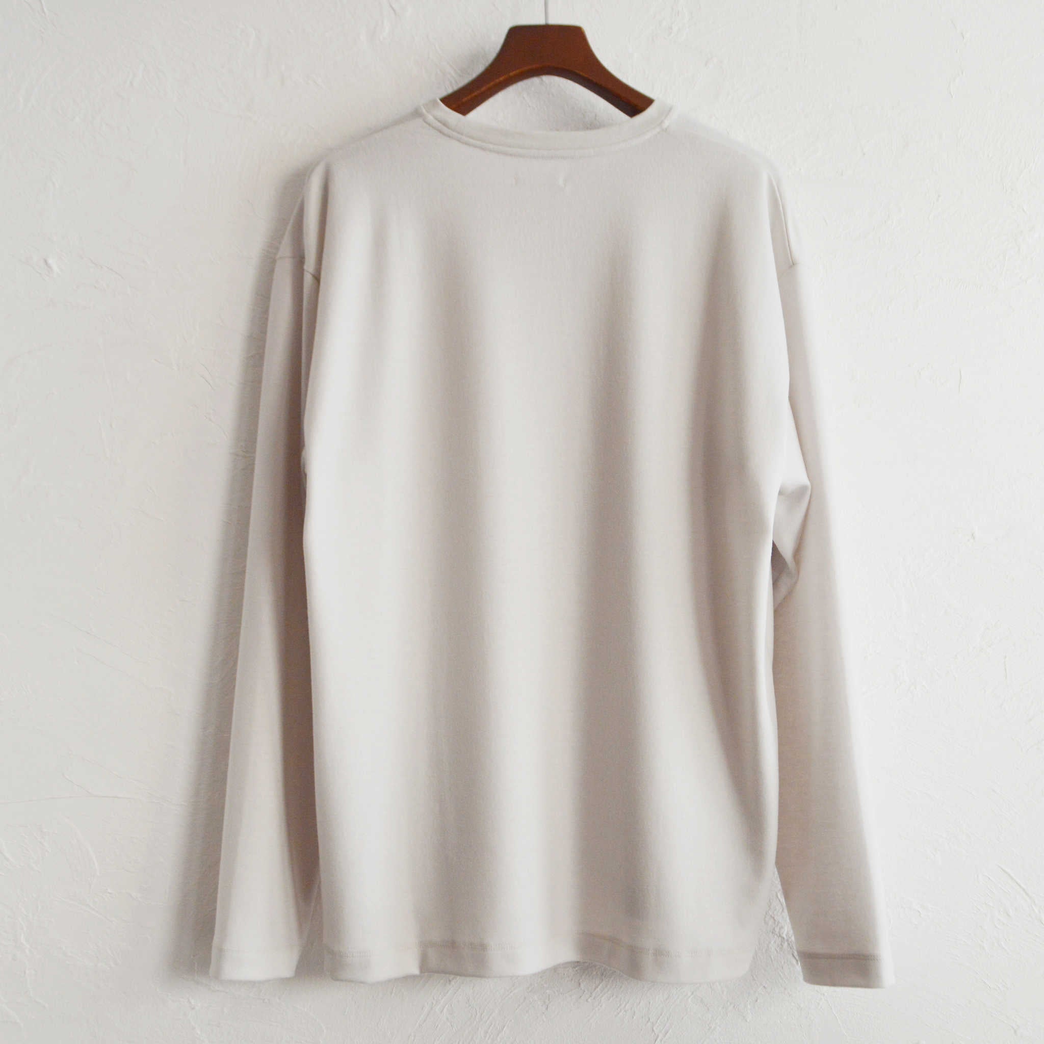 LAMOND ラモンド / LUMINARY MILD WOOL WIDE LONG TEE ルミナリーマイルドウールワイドロングティー (ASH WHITE アッシュホワイト)