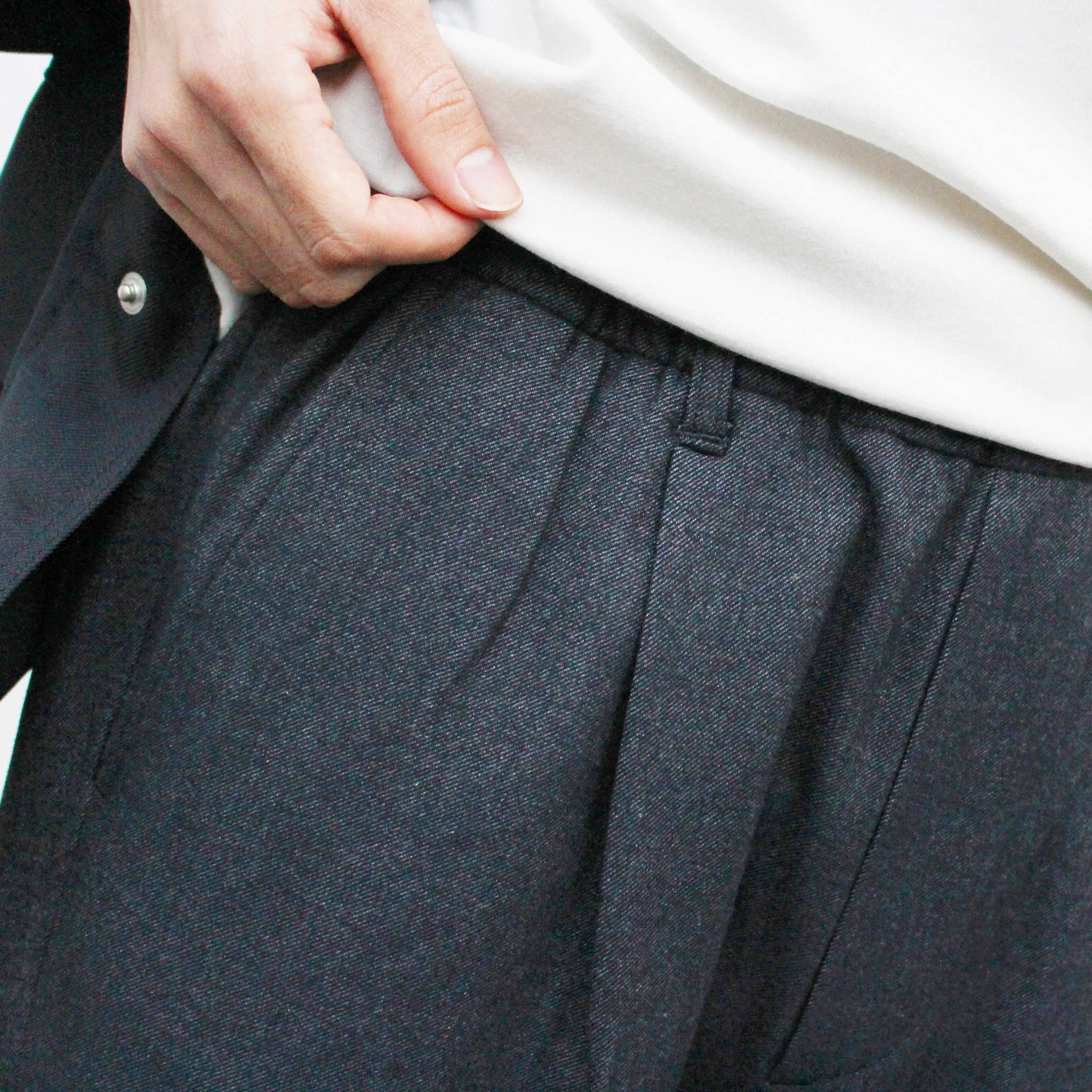 LAMOND ラモンド / CASHMERE TOUCH EASY SLACKS カシミアタッチイージースラックス (BLACK ブラック)