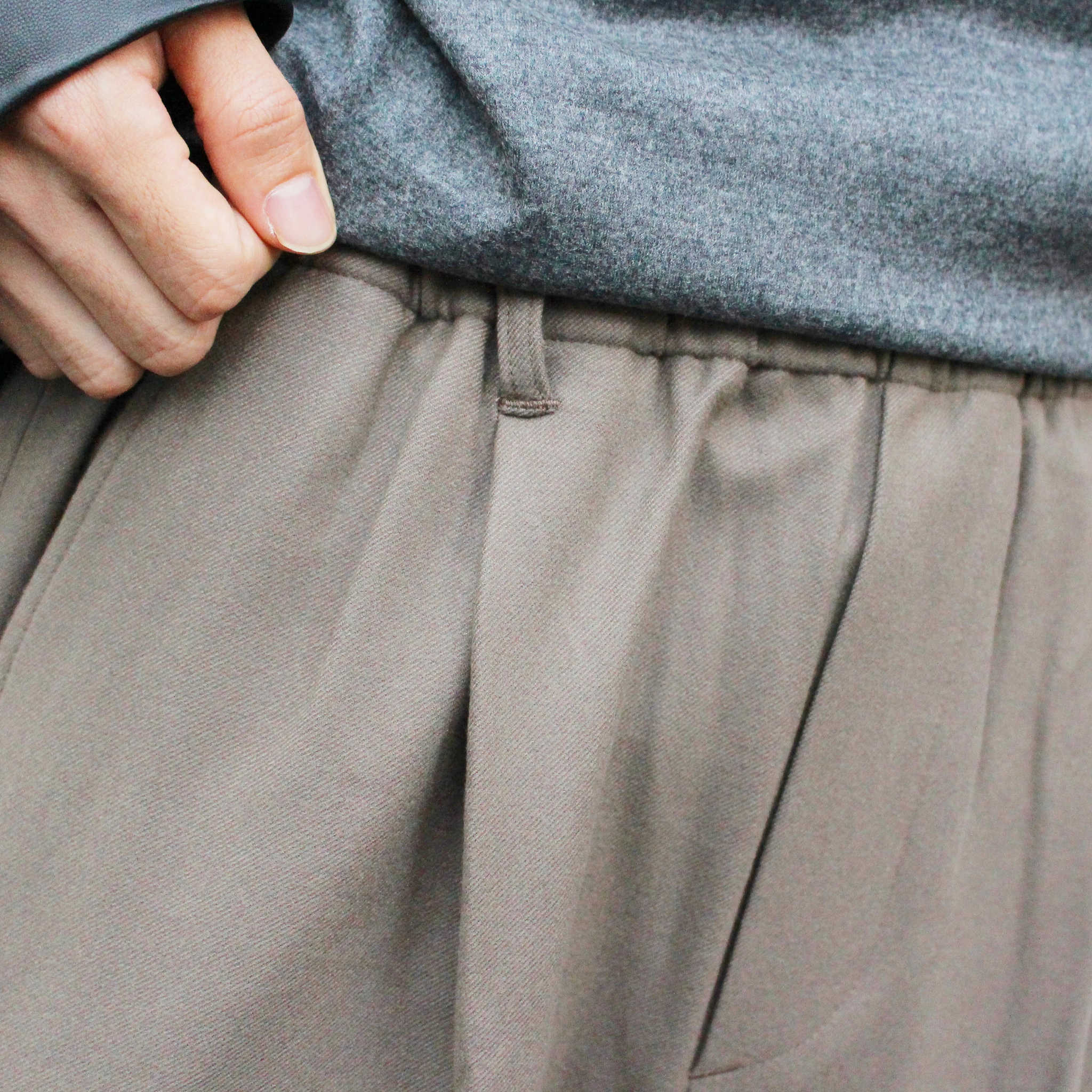 LAMOND ラモンド / CASHMERE TOUCH EASY SLACKS カシミアタッチイージースラックス (GREIGE グレージュ)
