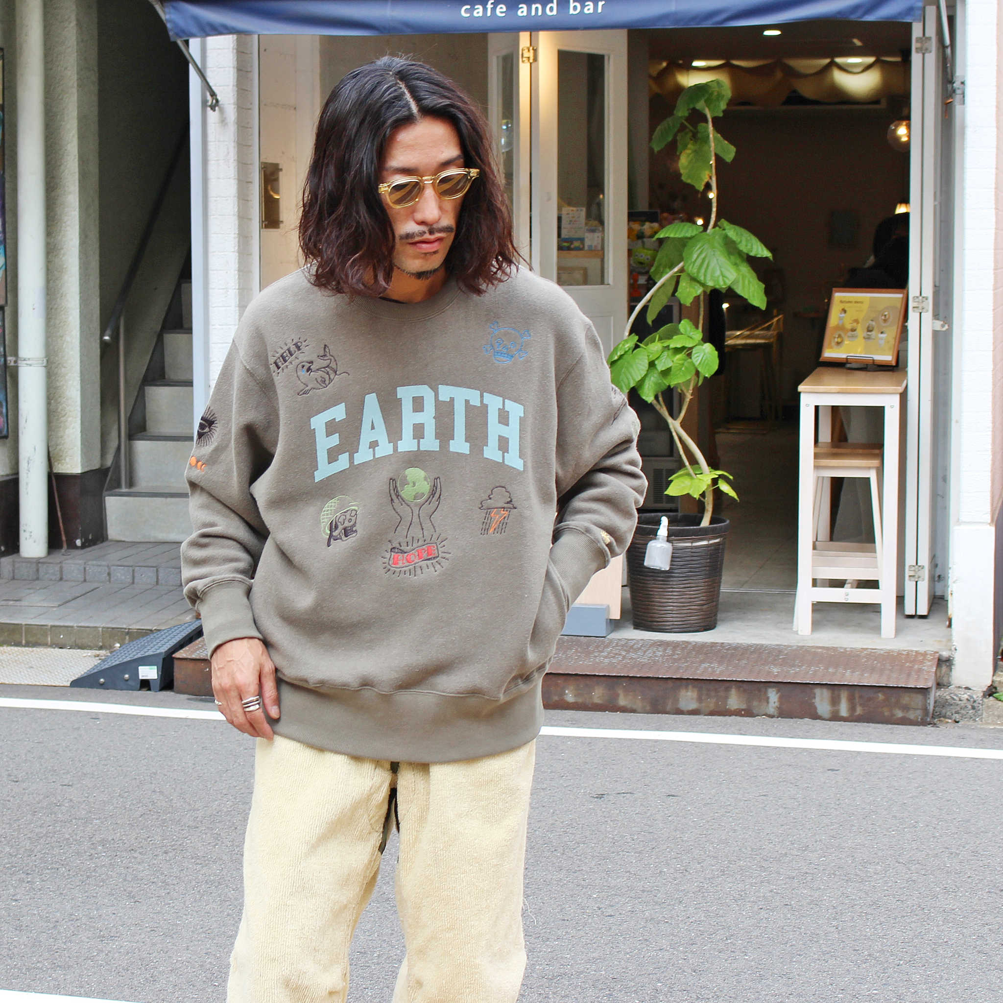 GOHEMP ゴーヘンプ / EARTH CREW SWEAT アースクルースウェット (OLIVE BRANCH オリーブブランチ)