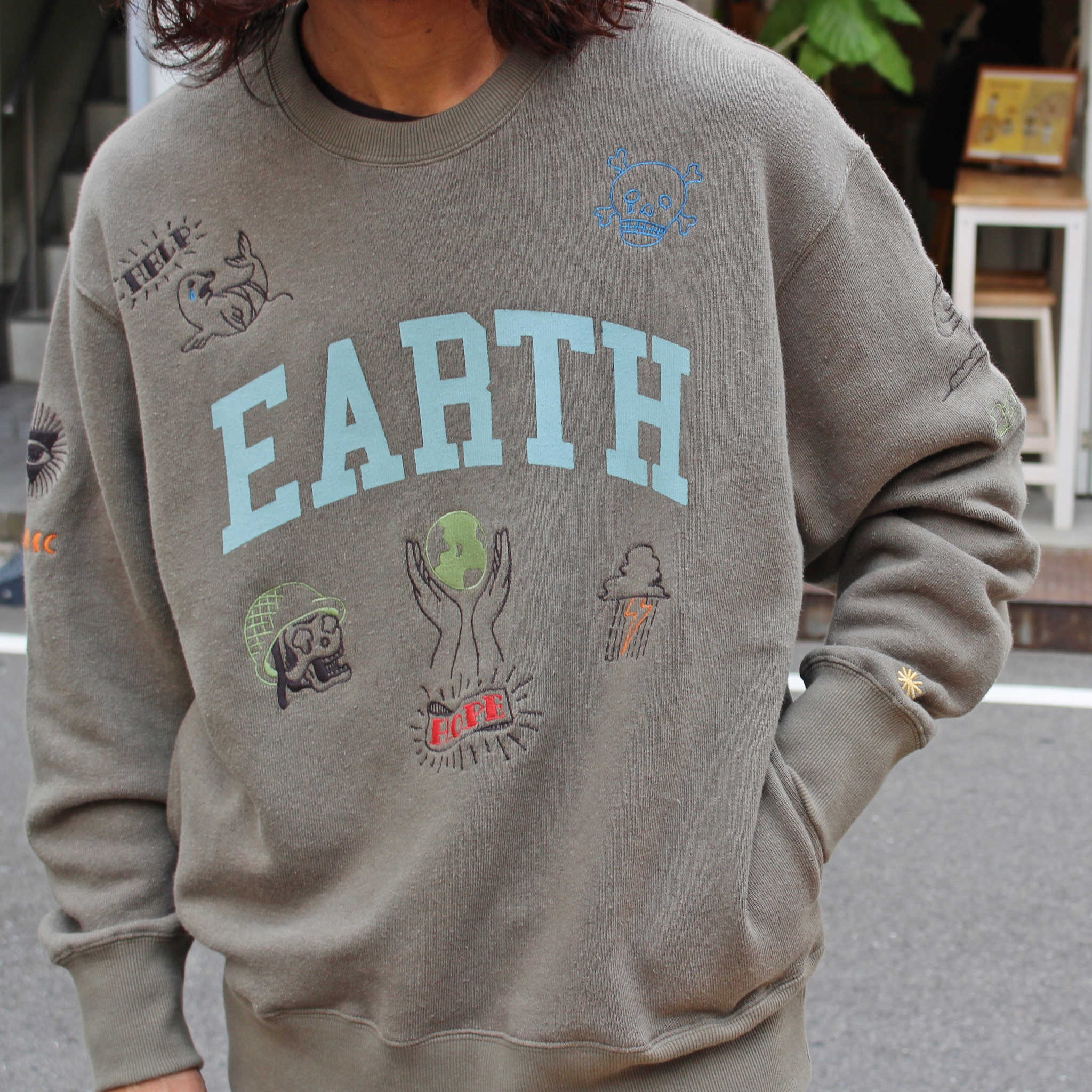 GOHEMP ゴーヘンプ / EARTH CREW SWEAT アースクルースウェット (OLIVE BRANCH オリーブブランチ)