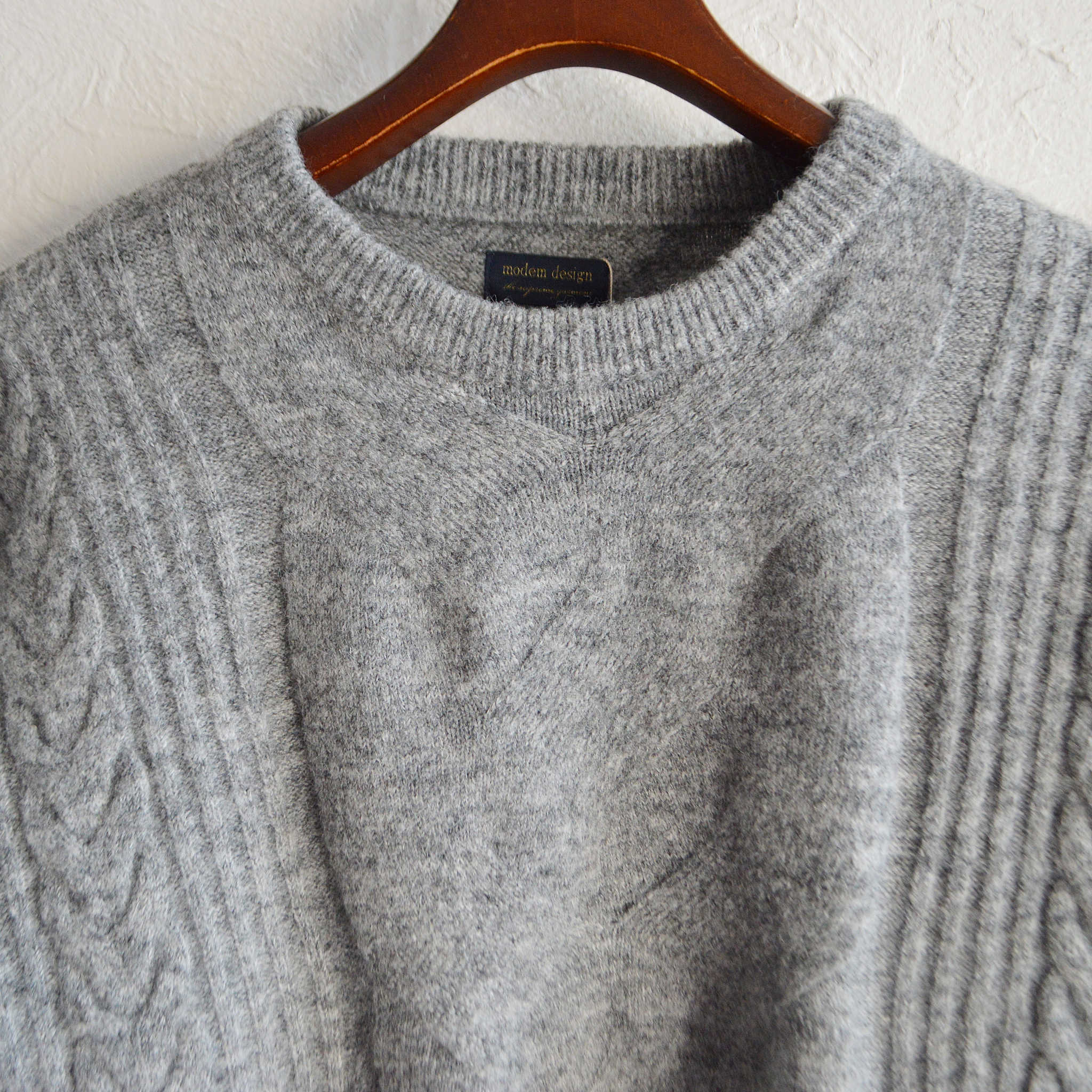 modemdesign モデムデザイン / SPONDISH MIXYARN KNIT スポンディシュミックスヤーンニット (GRAY グレー)