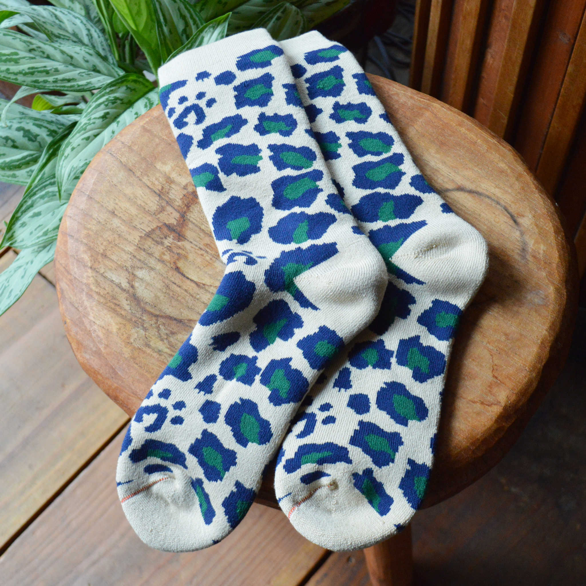 ROTOTO ロトト / PILE LEOPARD CREW SOCKS パイルレオパードクルーソックス