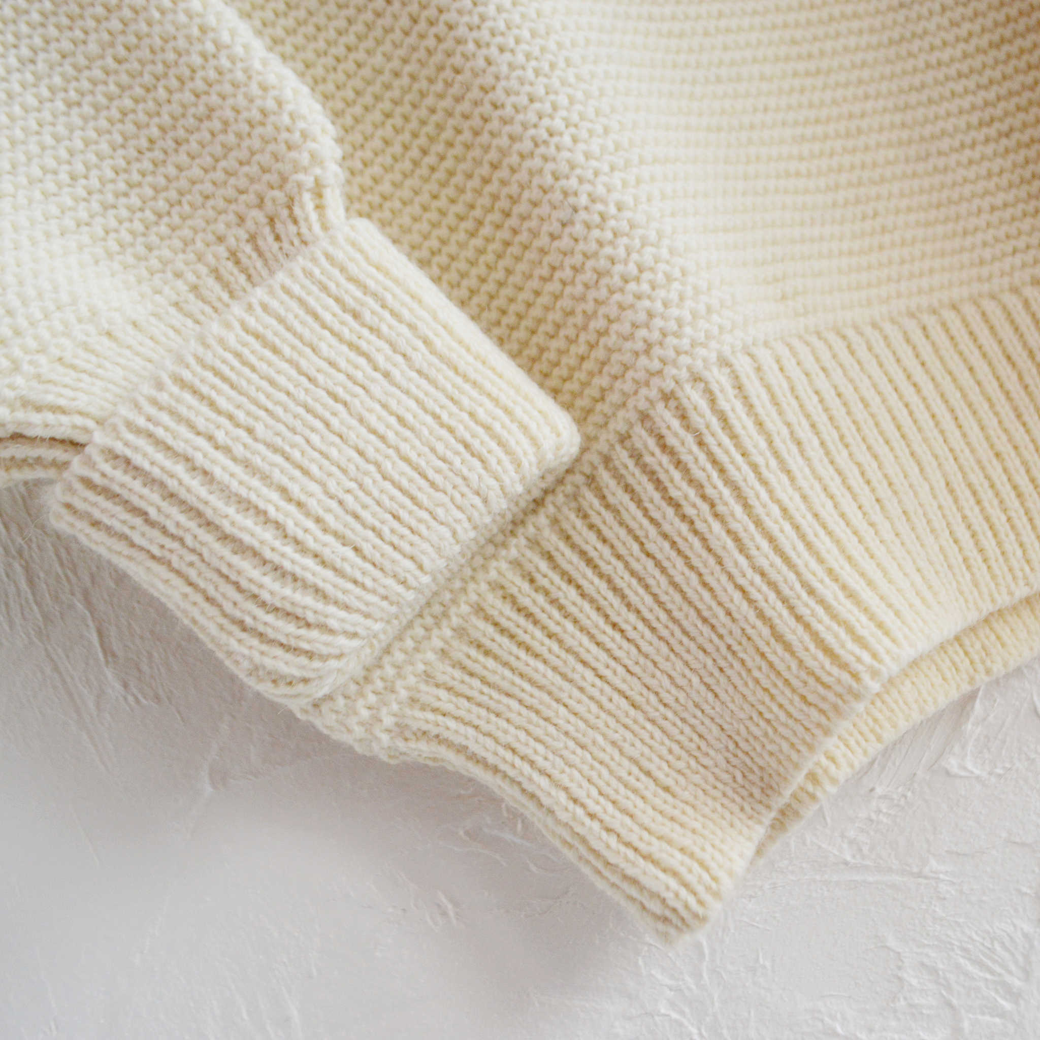 Kerry Woollen Mills ケリーウーレンミルズ / PEARL STITCH DROP SHOULDER CREW NECK SWEATER (PURE ARAN ピュアアラン)