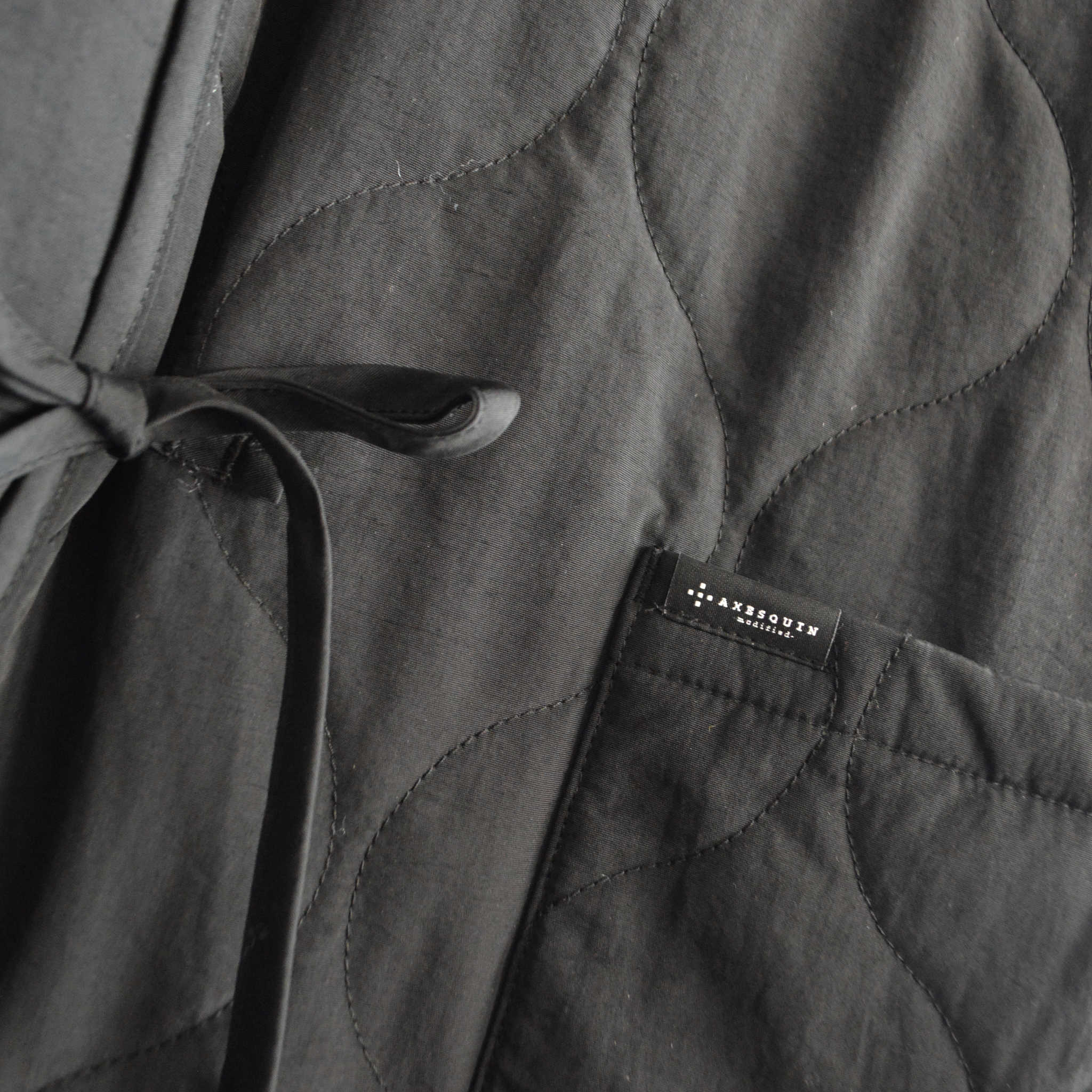 AXESQUIN アクシーズクイン / QUILTED COLLER LESS JACKET キルティングカラーレスジャケット (BLACK ブラック)