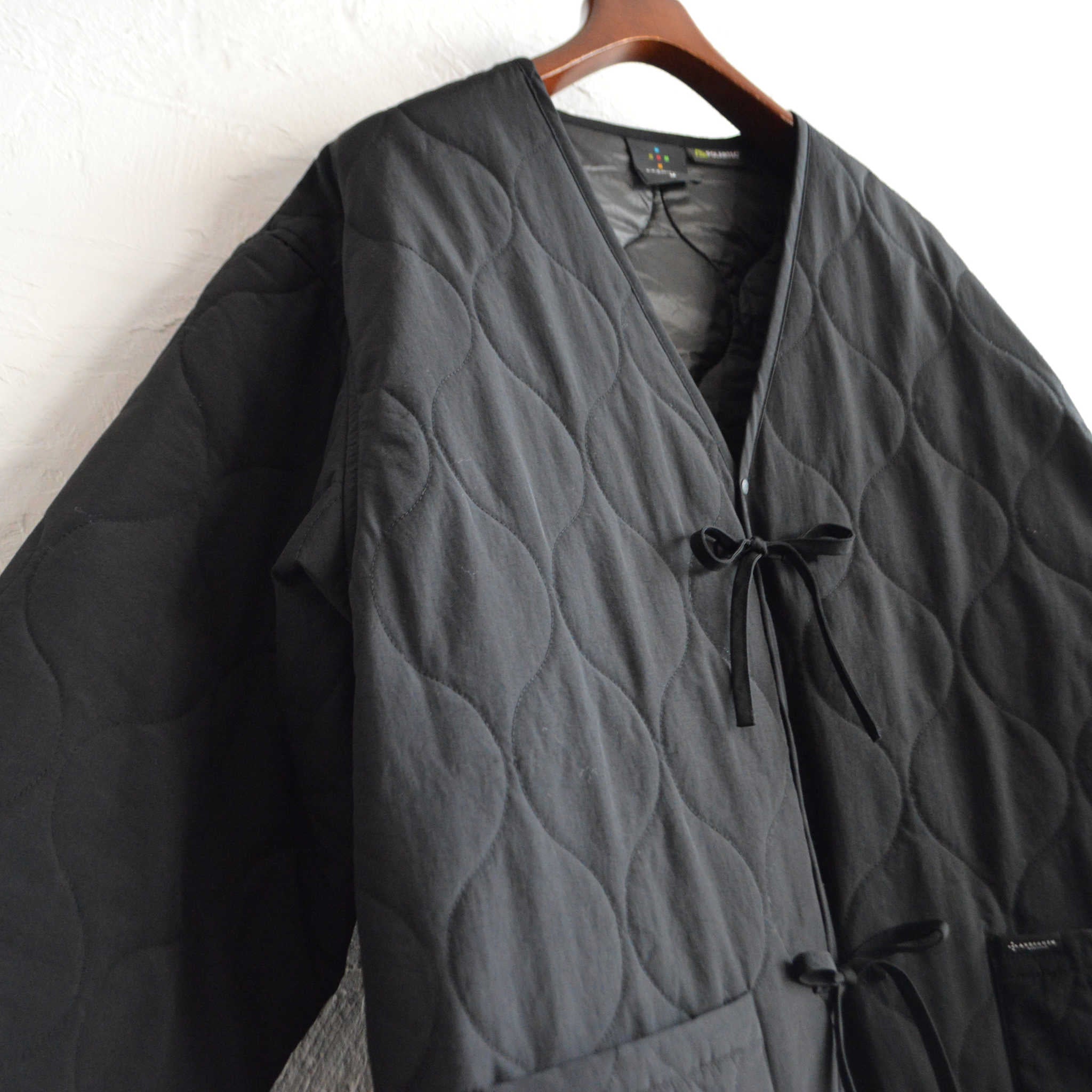 AXESQUIN アクシーズクイン / QUILTED COLLER LESS JACKET キルティングカラーレスジャケット (BLACK ブラック)