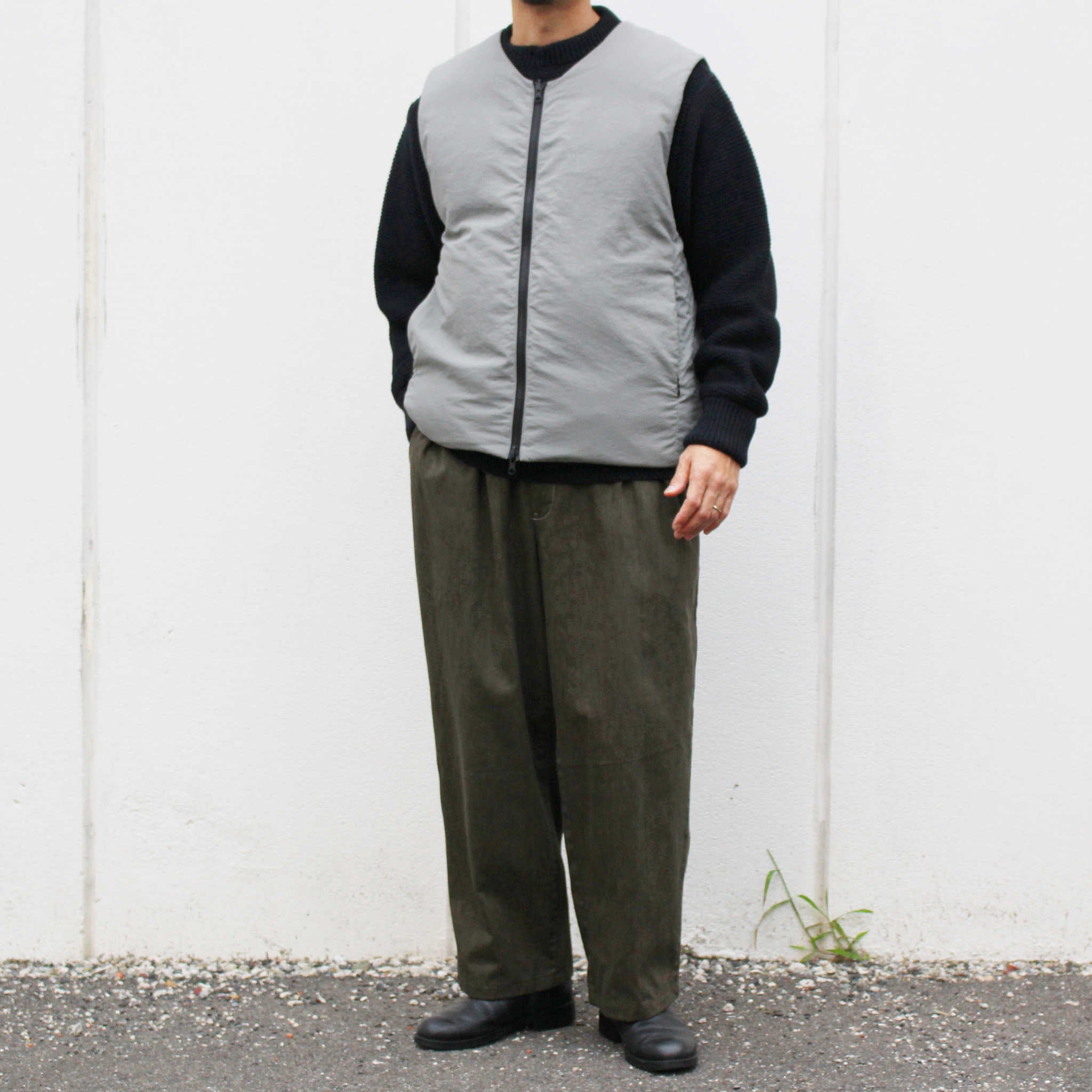 LAMOND ラモンド / LIGHT SHELL REVERSIBLE DOWN VEST ライトシェルリバーシブルダウンベスト (SAGE GRAY×BLACK セージグレー)