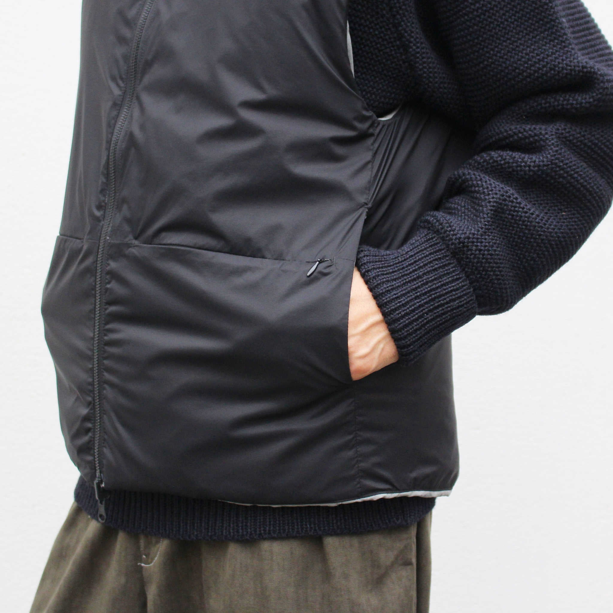 LAMOND ラモンド / LIGHT SHELL REVERSIBLE DOWN VEST ライトシェルリバーシブルダウンベスト (SAGE GRAY×BLACK セージグレー)