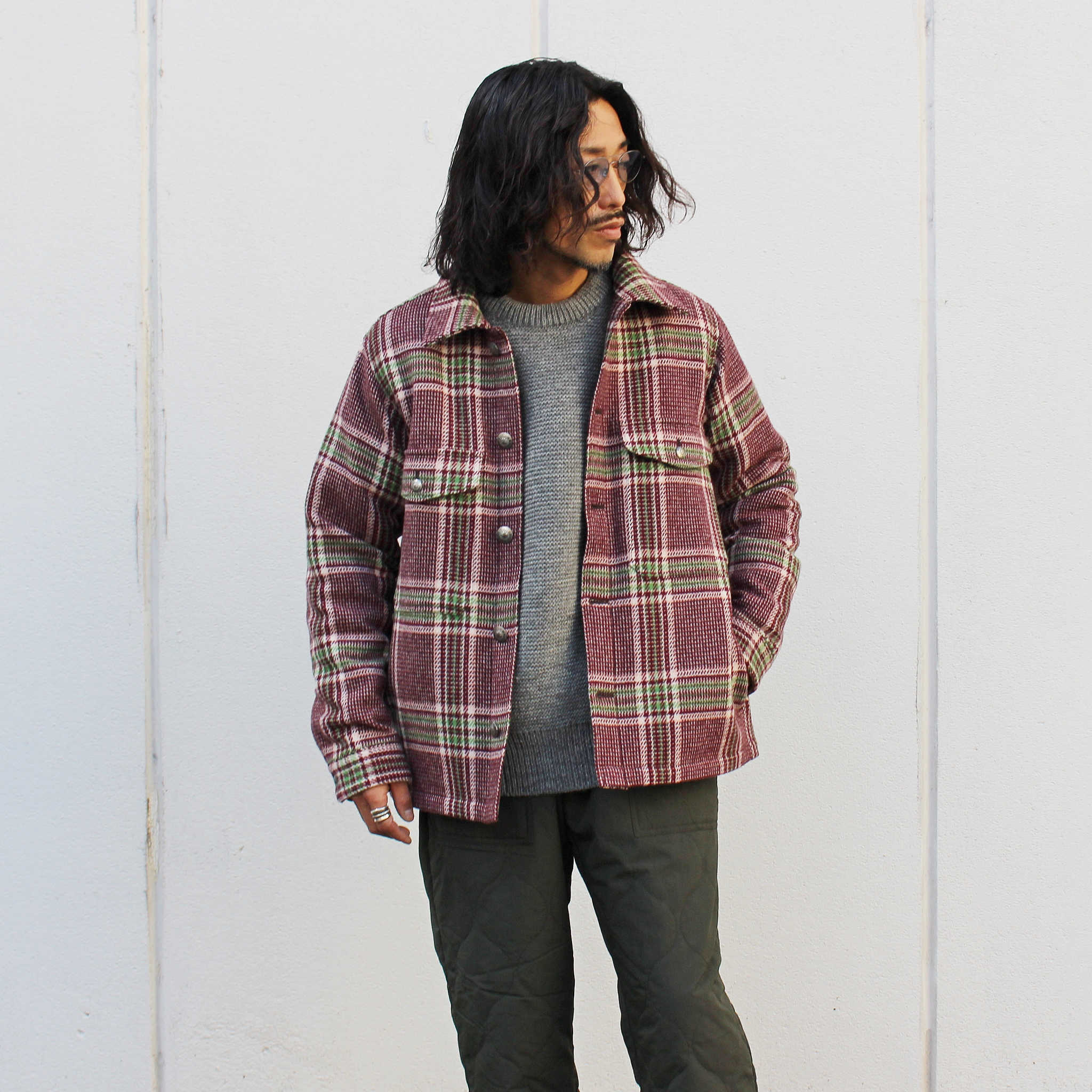 Nasngwam. ナスングワム / CHIEF JACKET チーフジャケット (BURGUNDY バーガンディー)