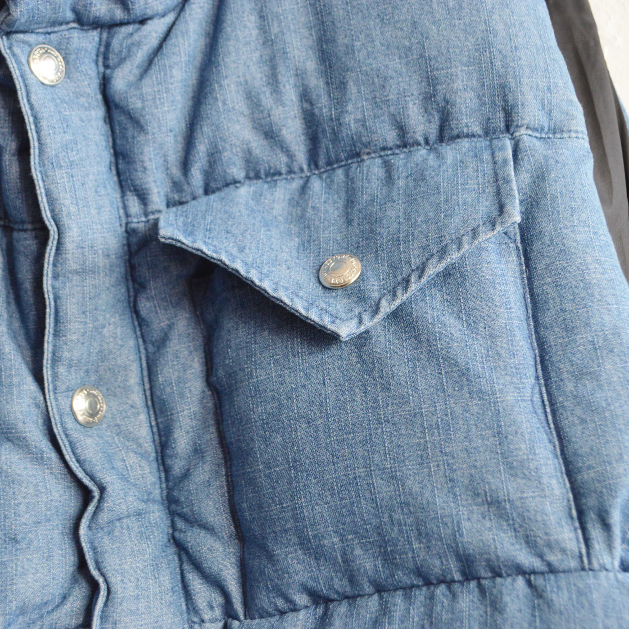 IMPRESTORE インプレストア / Doris | denim down VEST デニムダウンベスト (Denim garment wash デニムガーメントウォッシュ)