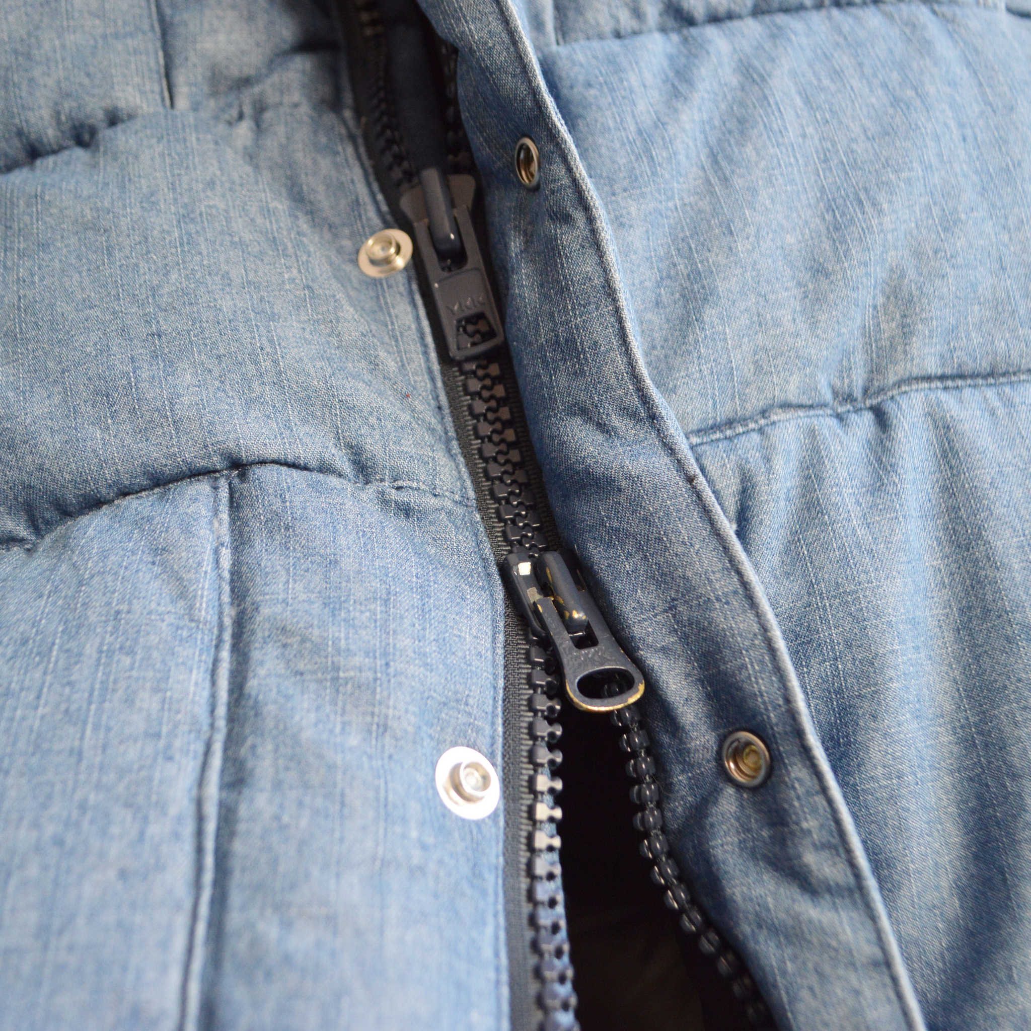 IMPRESTORE インプレストア / Doris | denim down VEST デニムダウンベスト (Denim garment wash デニムガーメントウォッシュ)