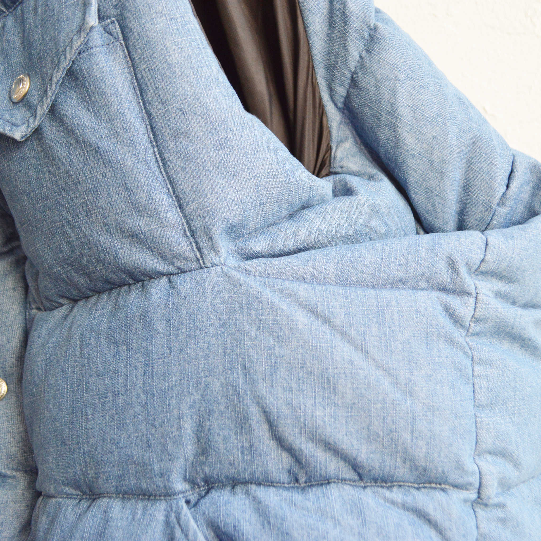 IMPRESTORE インプレストア / Doris | denim down VEST デニムダウンベスト (Denim garment wash デニムガーメントウォッシュ)