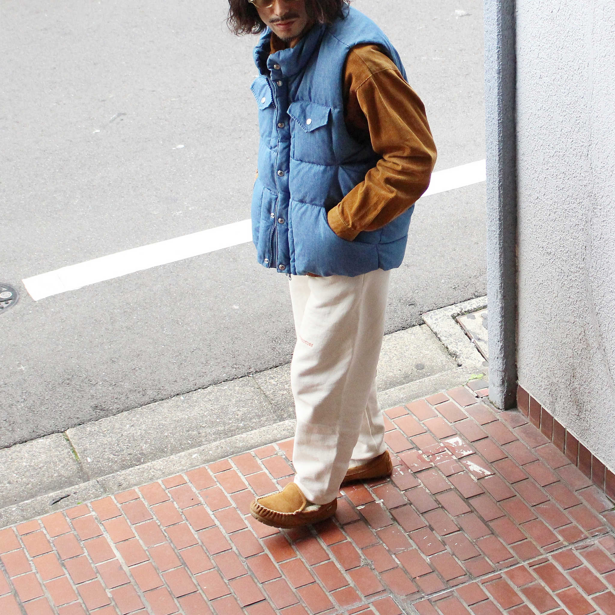 IMPRESTORE インプレストア / Doris | denim down VEST デニムダウンベスト (Denim garment wash デニムガーメントウォッシュ)
