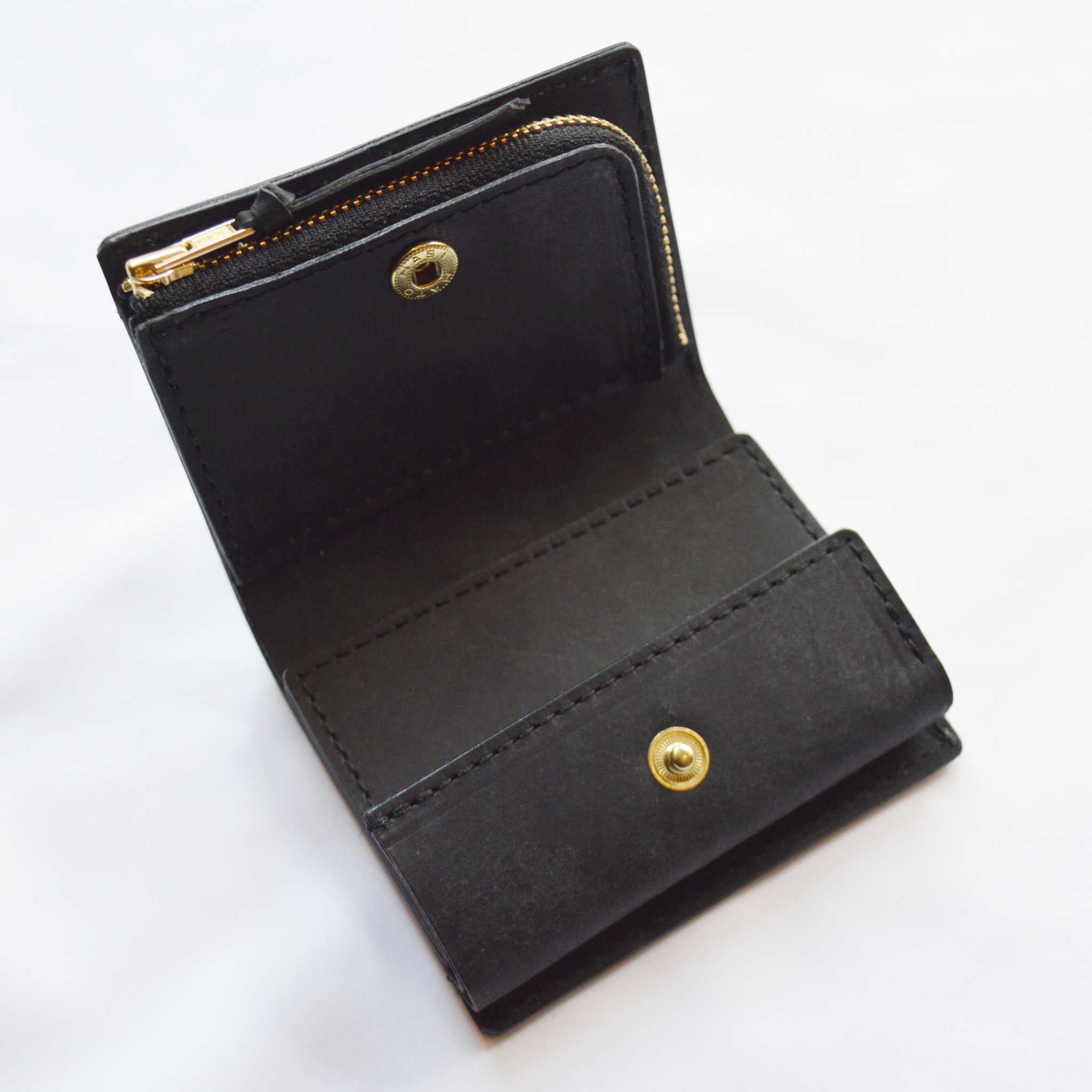 saranam サラナン / ZIP三つ折りサイフ (Pueburo BLACK プエブロブラック)