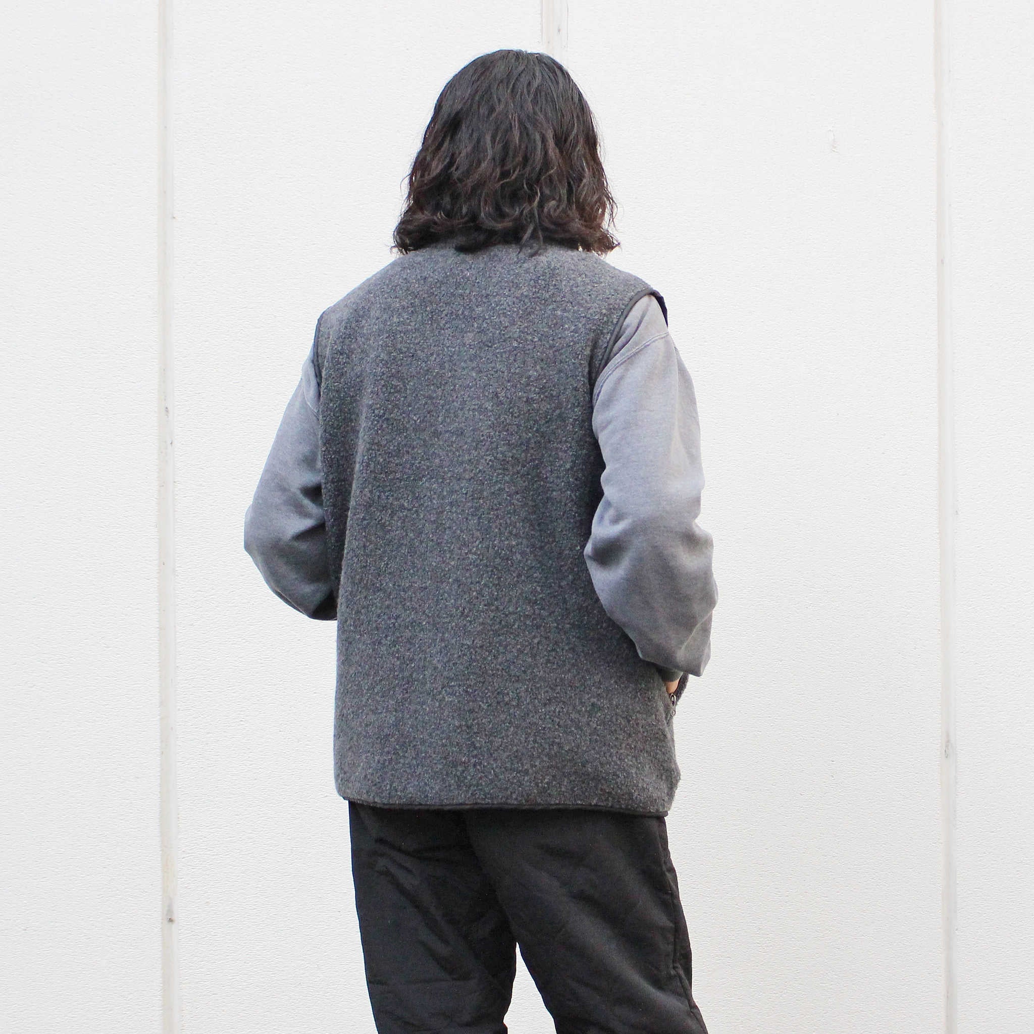 AXESQUIN アクシーズクイン / WOOL BOA VEST ウールボアベスト (CHARCOAL チャコール)