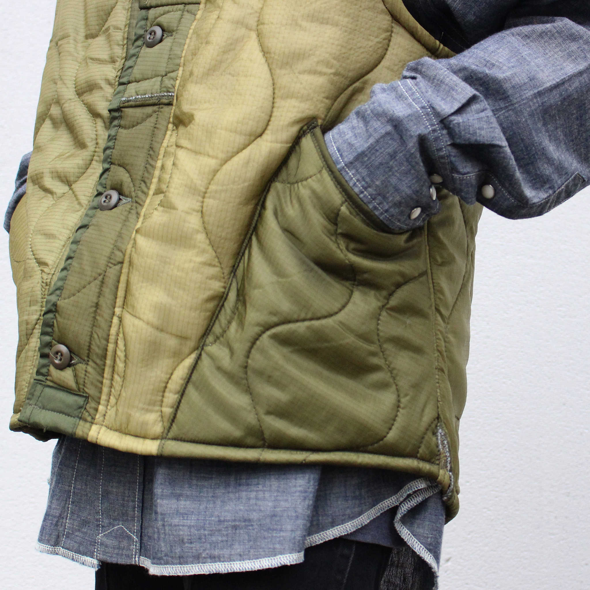 oddment オッドメント / QUILTING VEST キルティングベスト (OLIVE オリーブ)