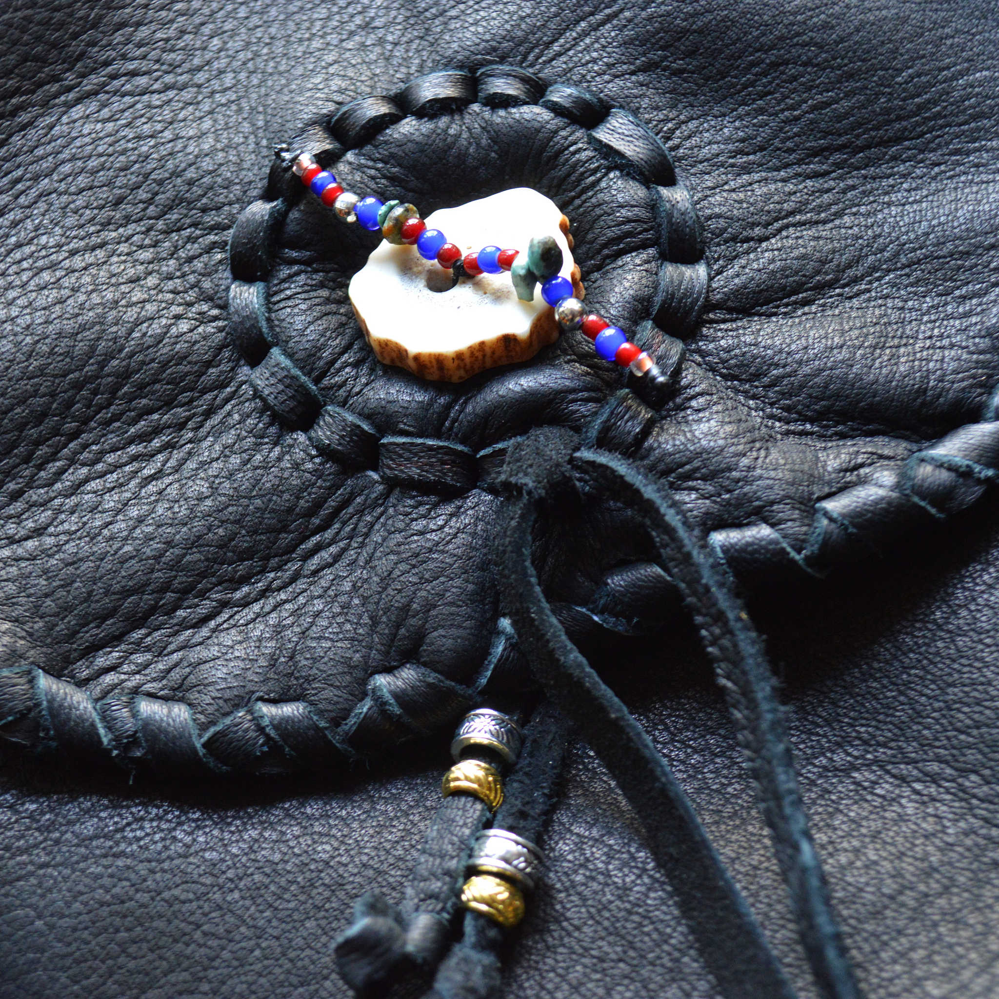 Nasngwam.×EARLYMORNING ナスングワム アーリーモーニング / DEARSKIN MEDICINE BAG ディアスキンメディスンバッグ (BLACK ブラック)