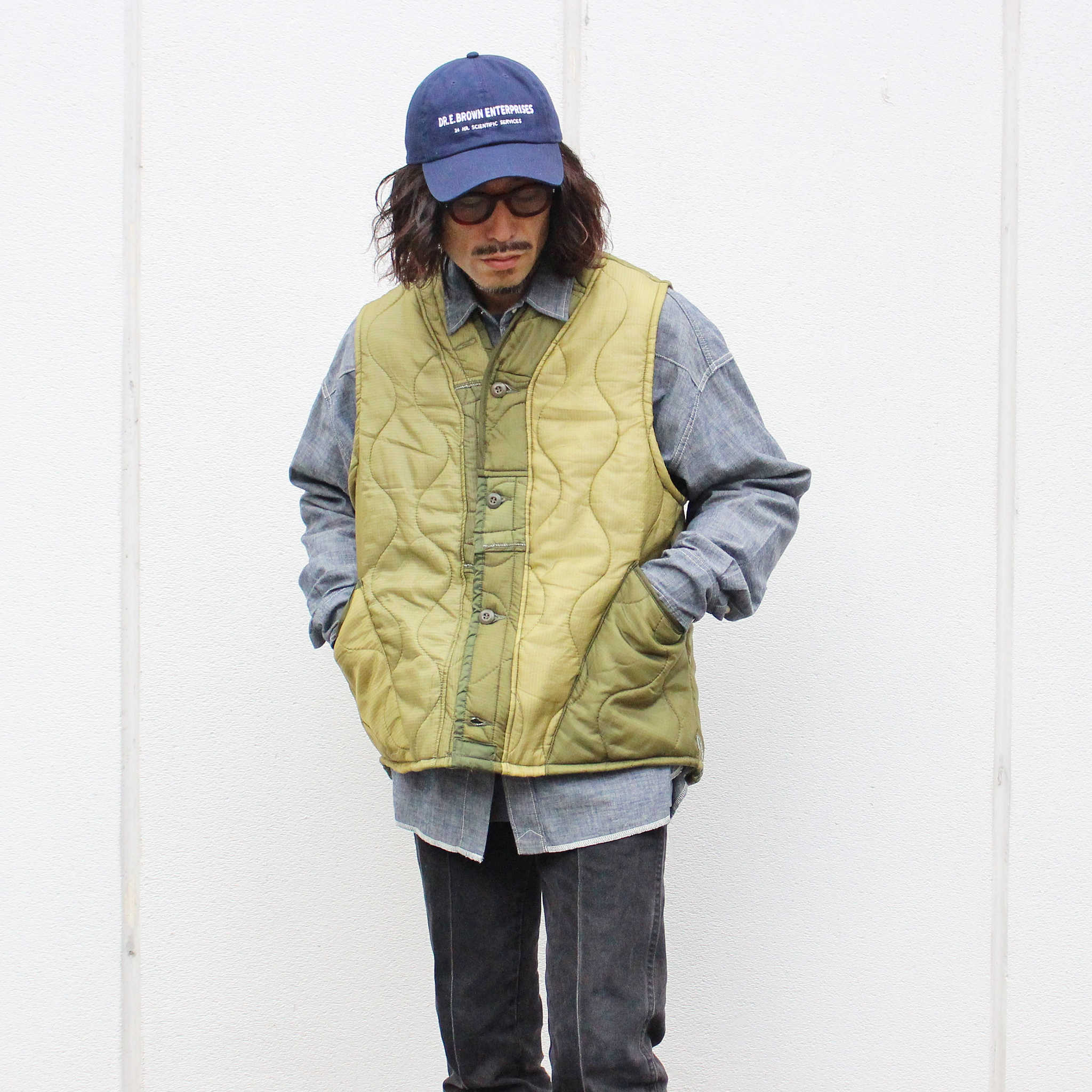 oddment オッドメント / QUILTING VEST キルティングベスト (OLIVE オリーブ)