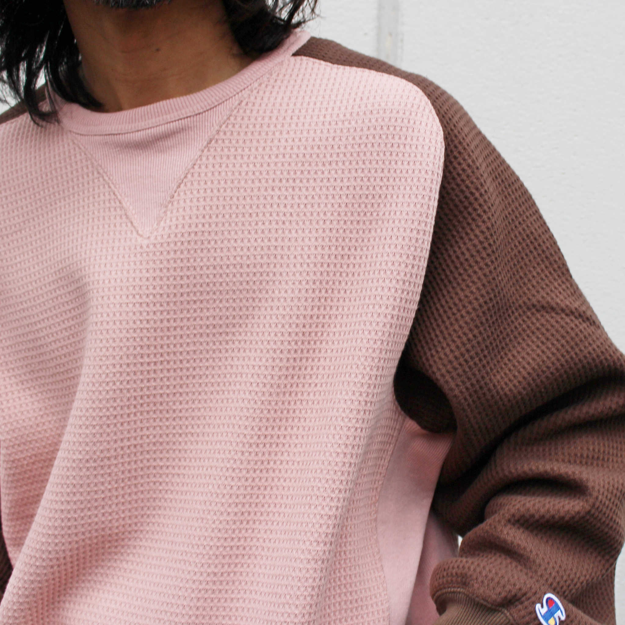 Nasngwam.×IMPRESTORE ナスングワム インプレストア / 極暖freedom sweat ゴクダンフリーダムスウェット (PINK×BROWN ピンク)