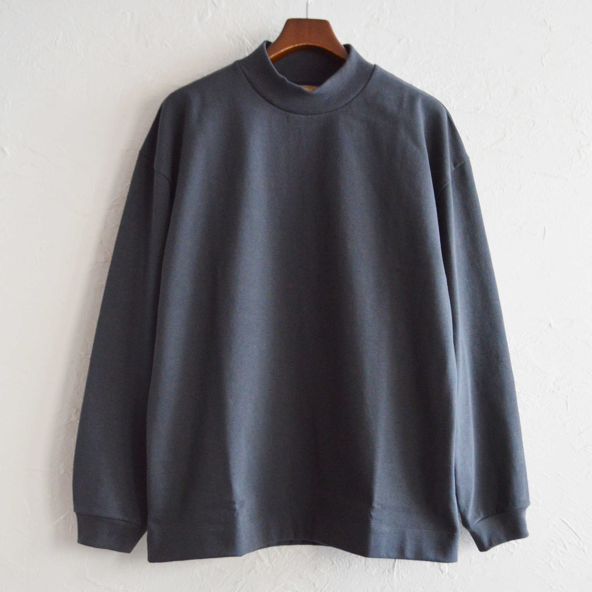 LAMOND ラモンド / MOCK NECK TEE モックネックティー (CHARCOAL チャコール)