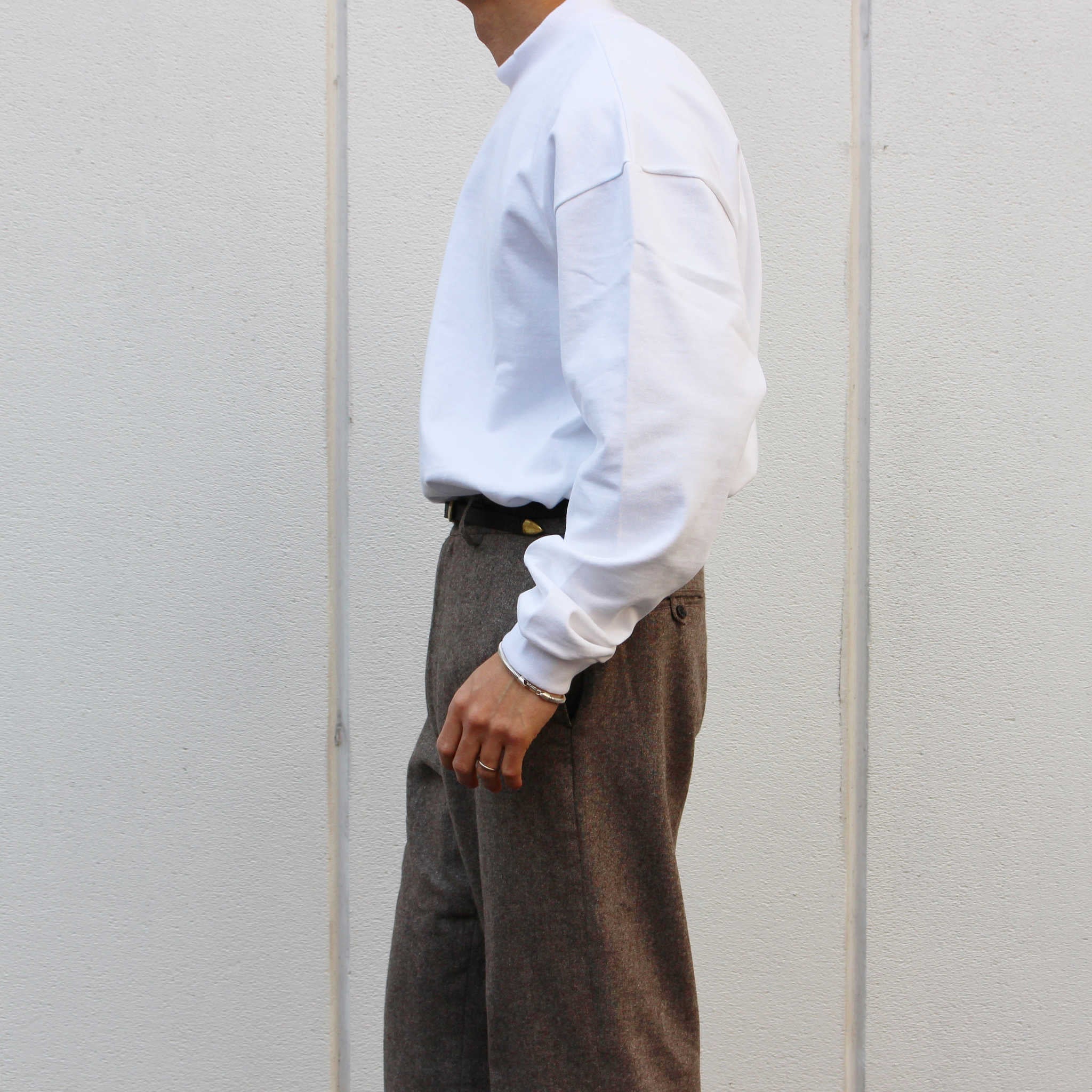 LAMOND ラモンド / MOCK NECK TEE モックネックティー(WHITE ホワイト)