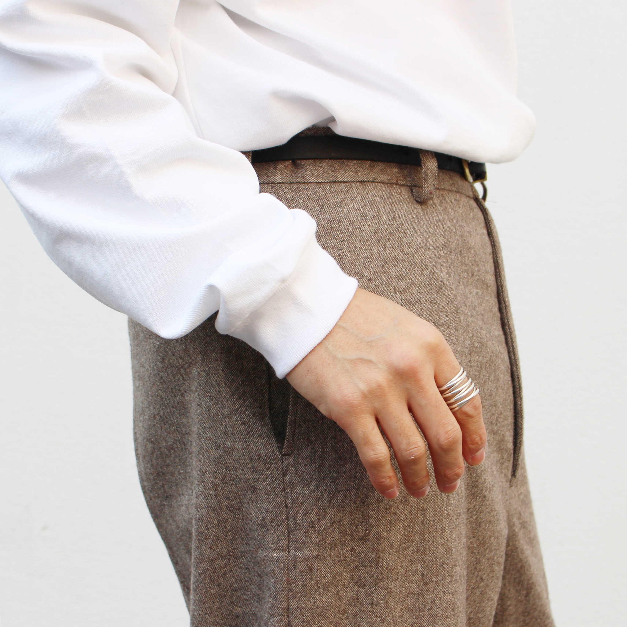 LAMOND ラモンド / MOCK NECK TEE モックネックティー(WHITE ホワイト)