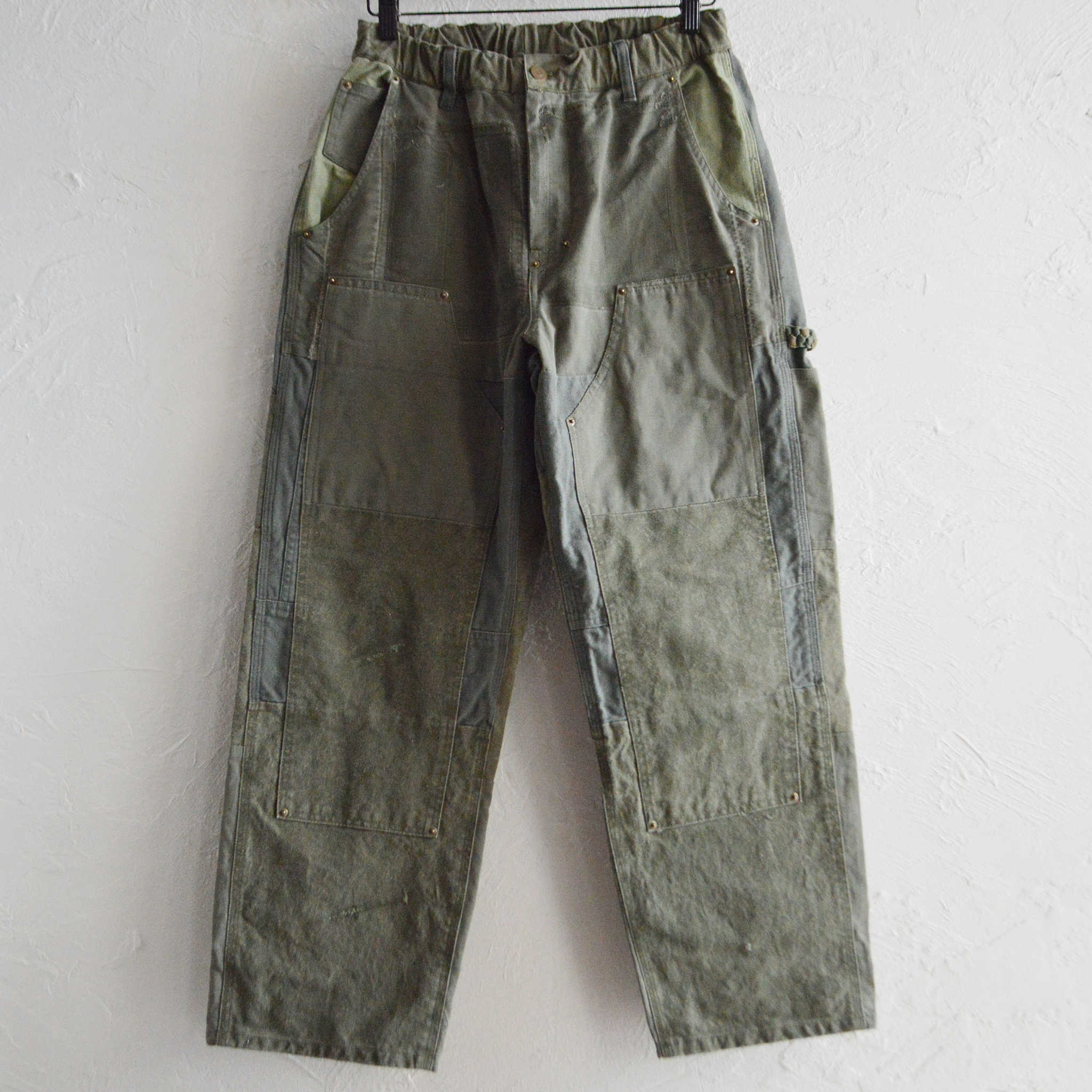 Nasngwam. ナスングワム / DAMAGE DOUBLE KNEE PANTS ダメージダブルニーパンツ Msize (OLIVE オリーブ)