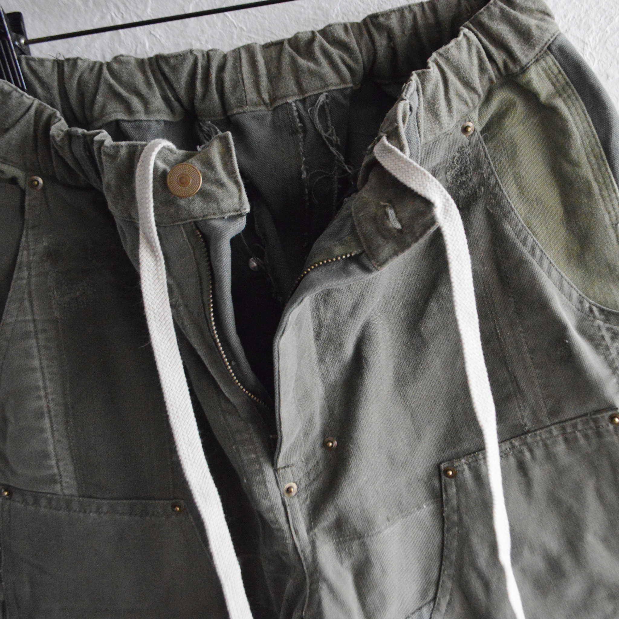 Nasngwam. ナスングワム / DAMAGE DOUBLE KNEE PANTS ダメージダブルニーパンツ Msize (OLIVE オリーブ)