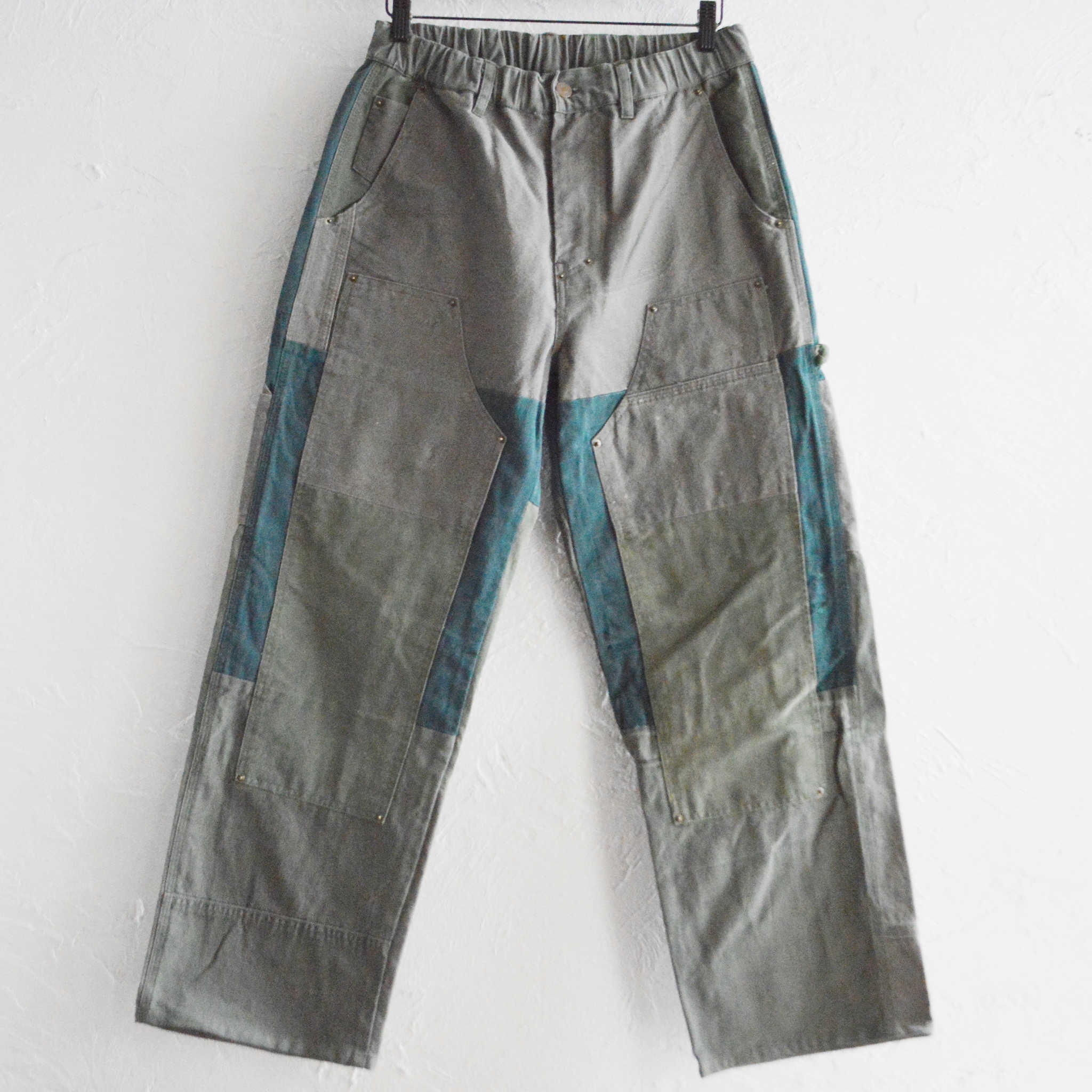 Nasngwam. ナスングワム / DAMAGE DOUBLE KNEE PANTS ダメージダブルニーパンツ Lsize (OLIVE オリーブ)