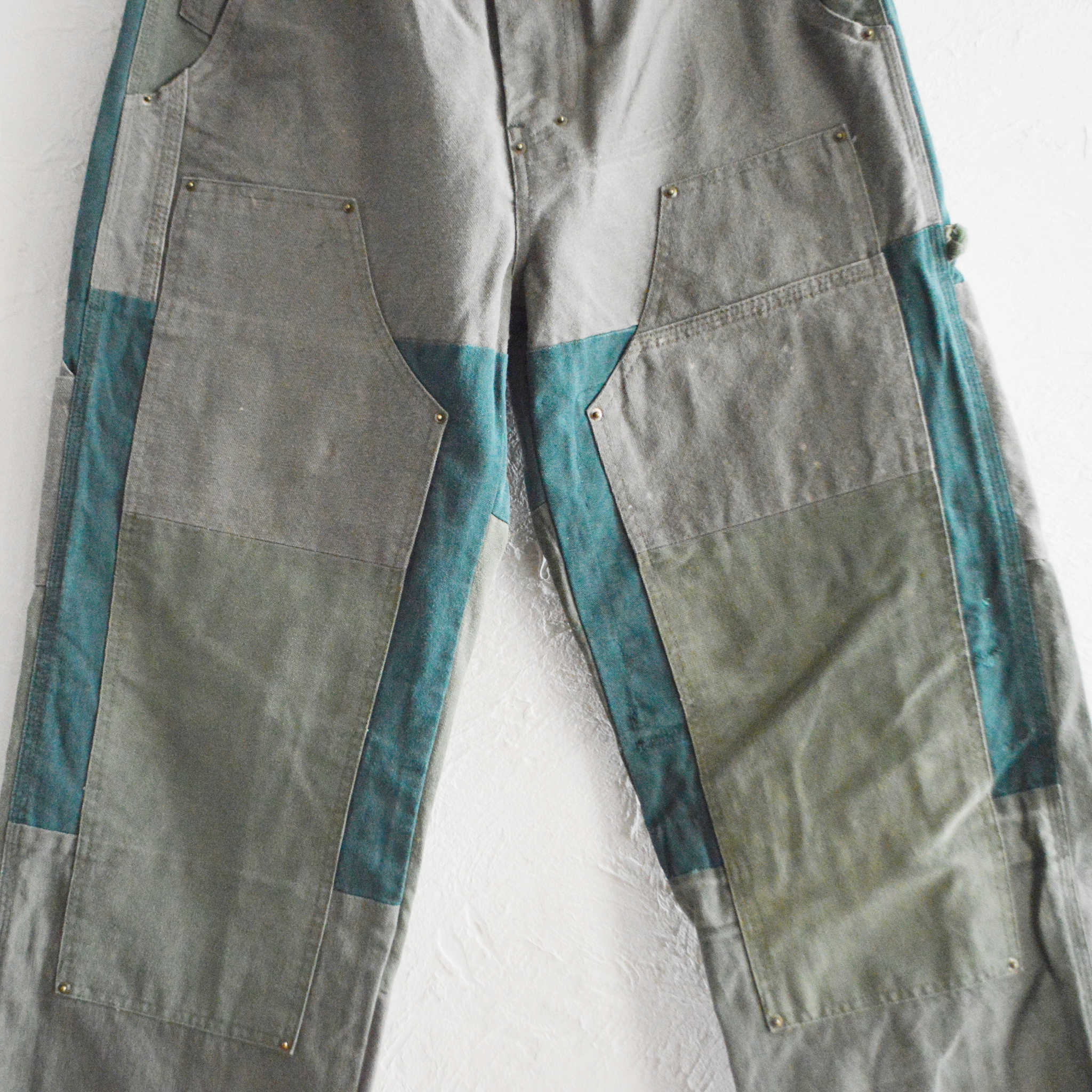 Nasngwam. ナスングワム / DAMAGE DOUBLE KNEE PANTS ダメージダブルニーパンツ Lsize (OLIVE オリーブ)