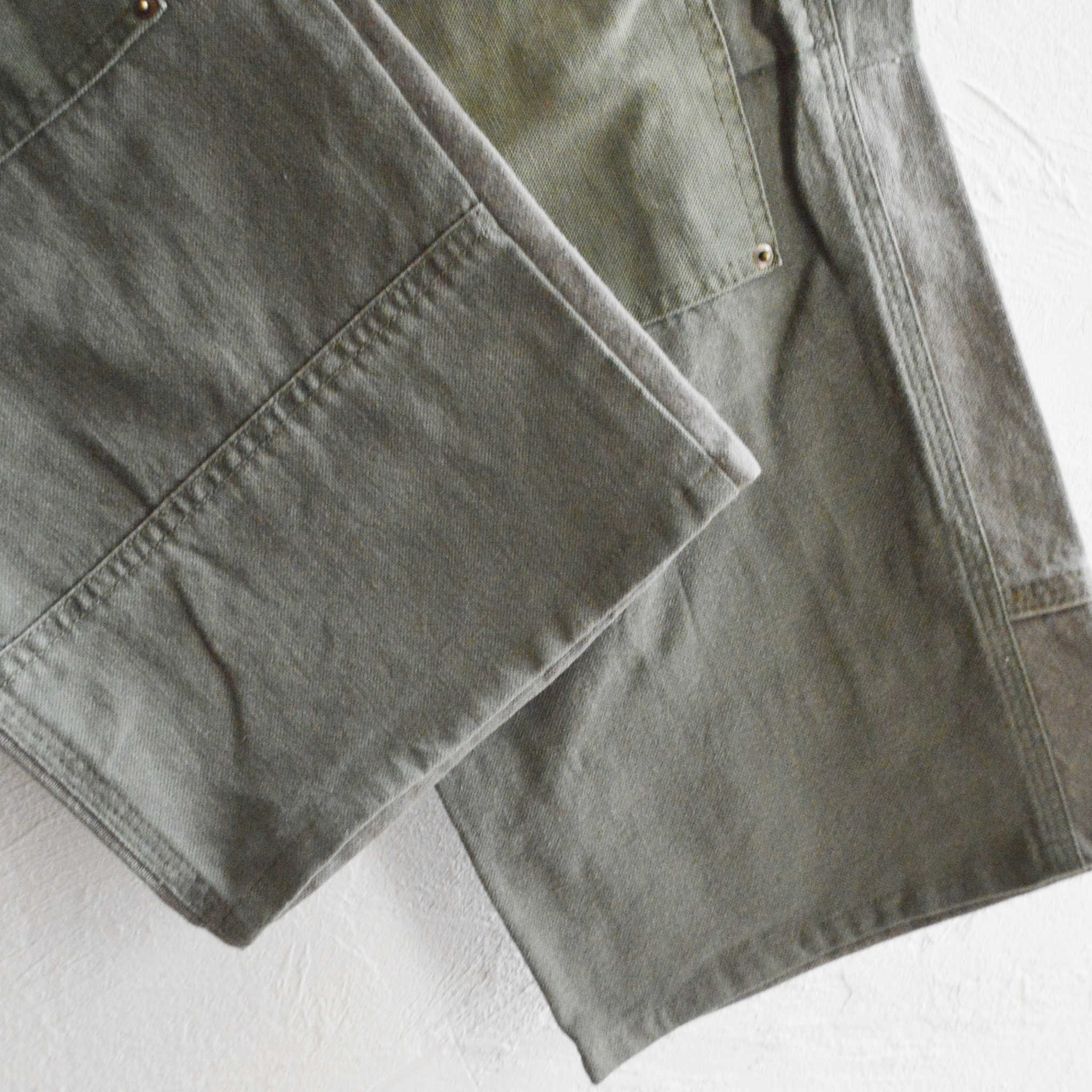 Nasngwam. ナスングワム / DAMAGE DOUBLE KNEE PANTS ダメージダブルニーパンツ Lsize (OLIVE オリーブ)