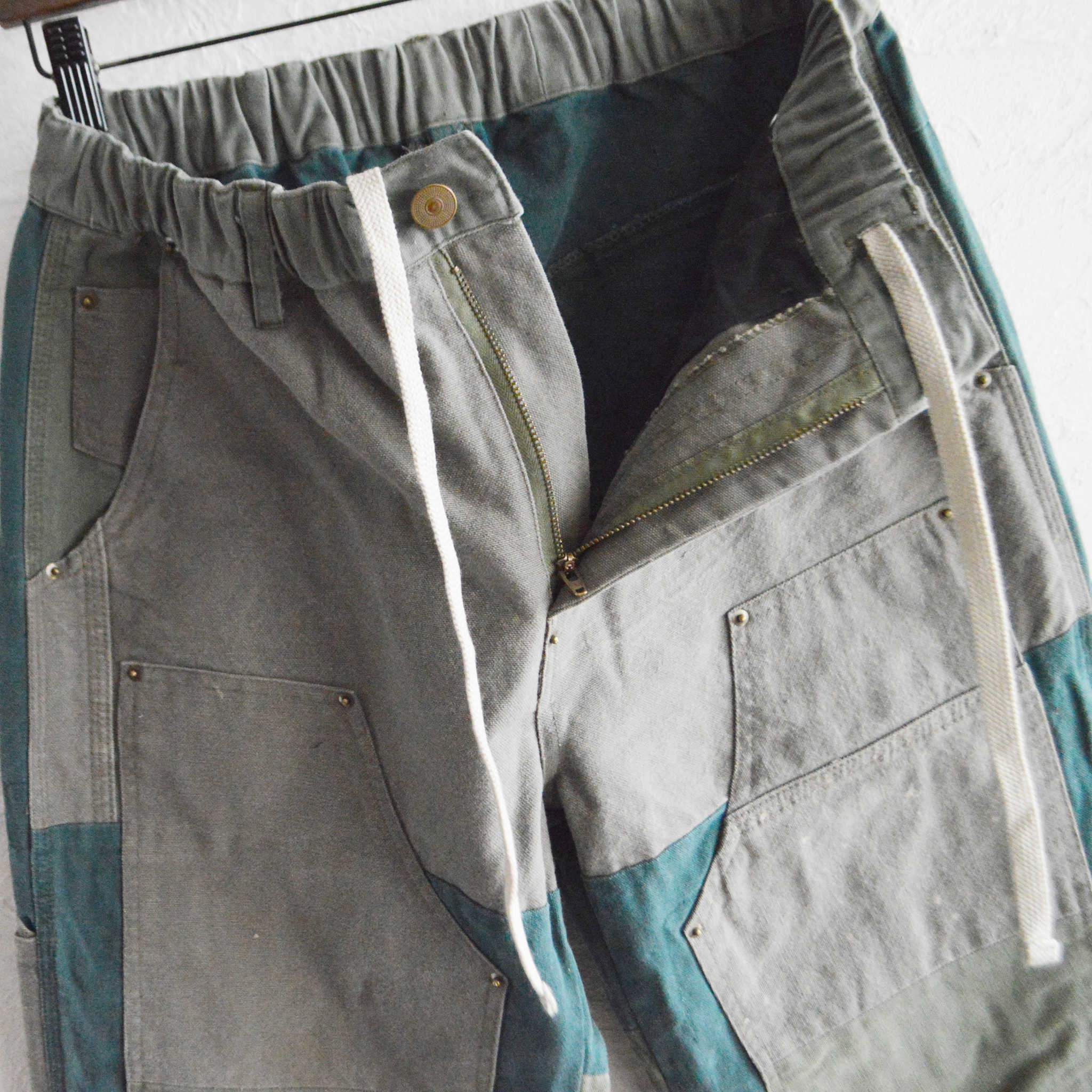 Nasngwam. ナスングワム / DAMAGE DOUBLE KNEE PANTS ダメージダブルニーパンツ Lsize (OLIVE オリーブ)