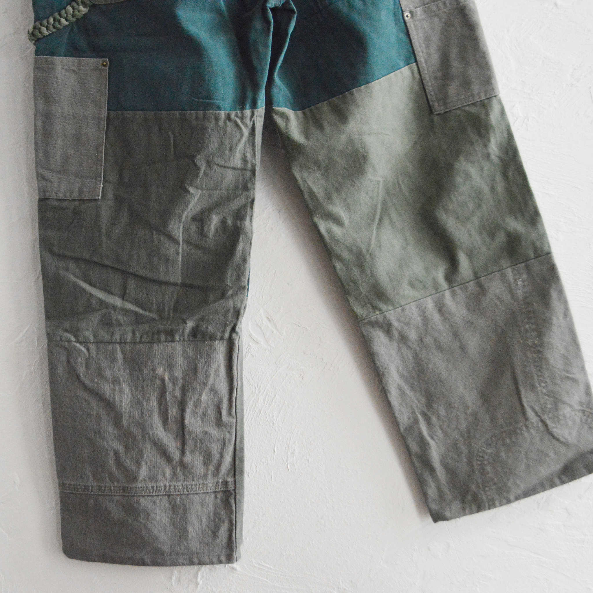 Nasngwam. ナスングワム / DAMAGE DOUBLE KNEE PANTS ダメージダブルニーパンツ Lsize (OLIVE オリーブ)