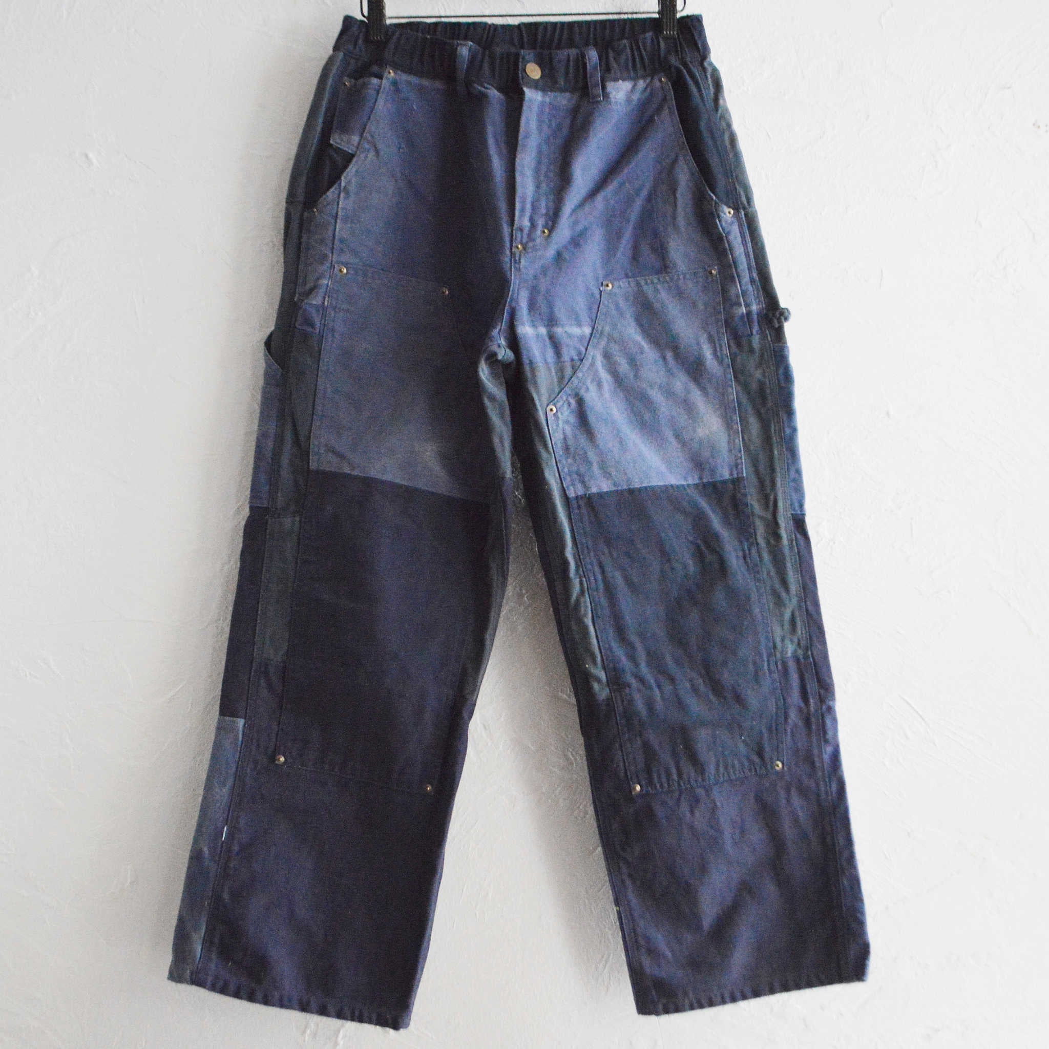 Nasngwam. ナスングワム / DAMAGE DOUBLE KNEE PANTS ダメージダブルニーパンツ Lsize (NAVY ネイビー)
